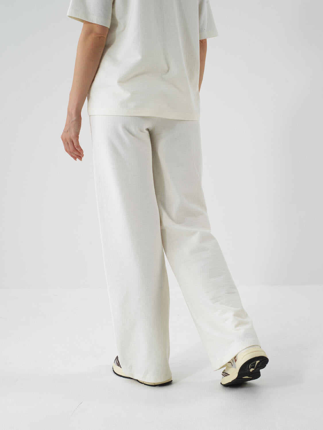 Xint Offwhite Cotton Textured Oversized Pant