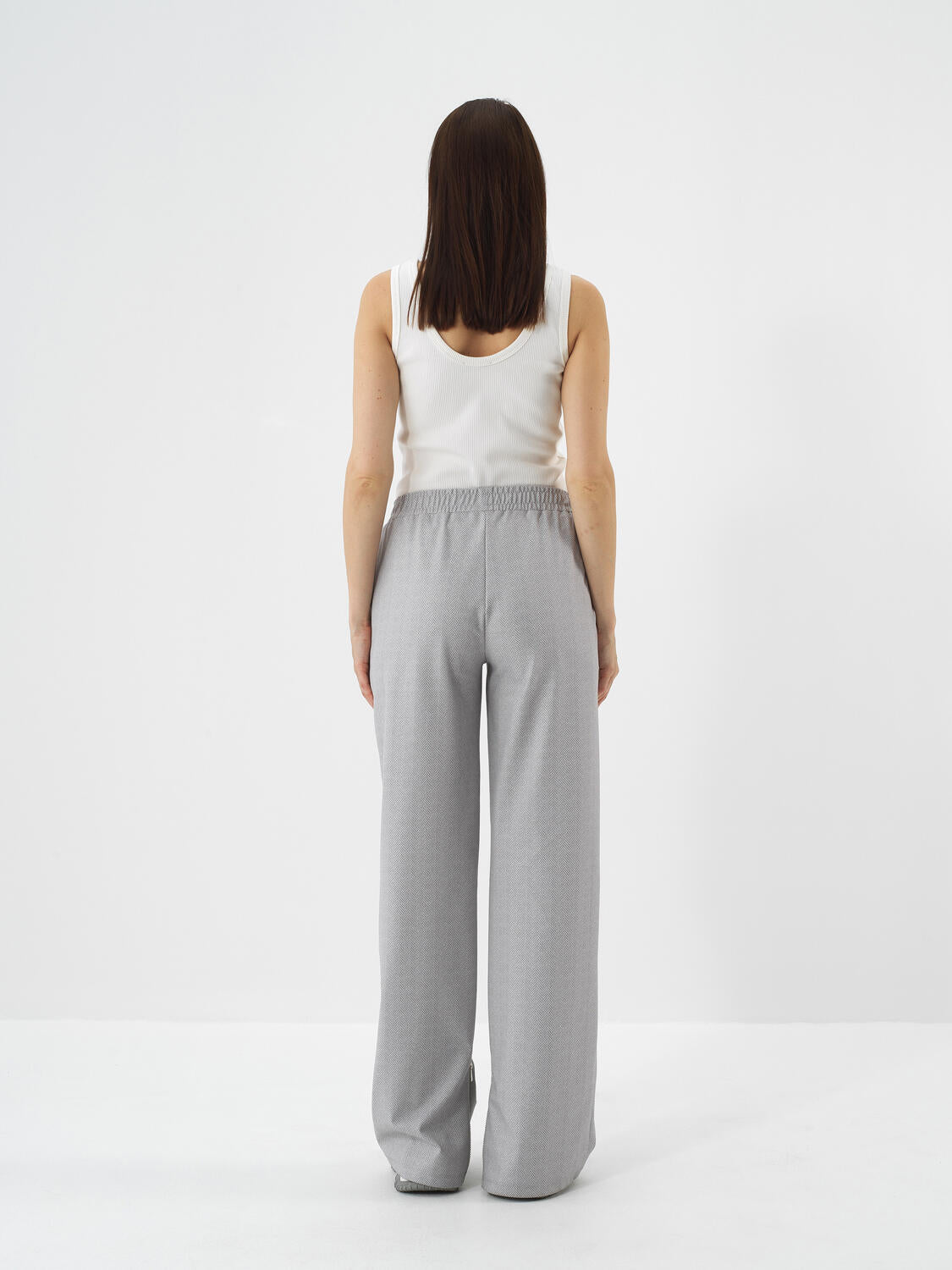 Xint Grey Cotton Textured Oversized Jogging