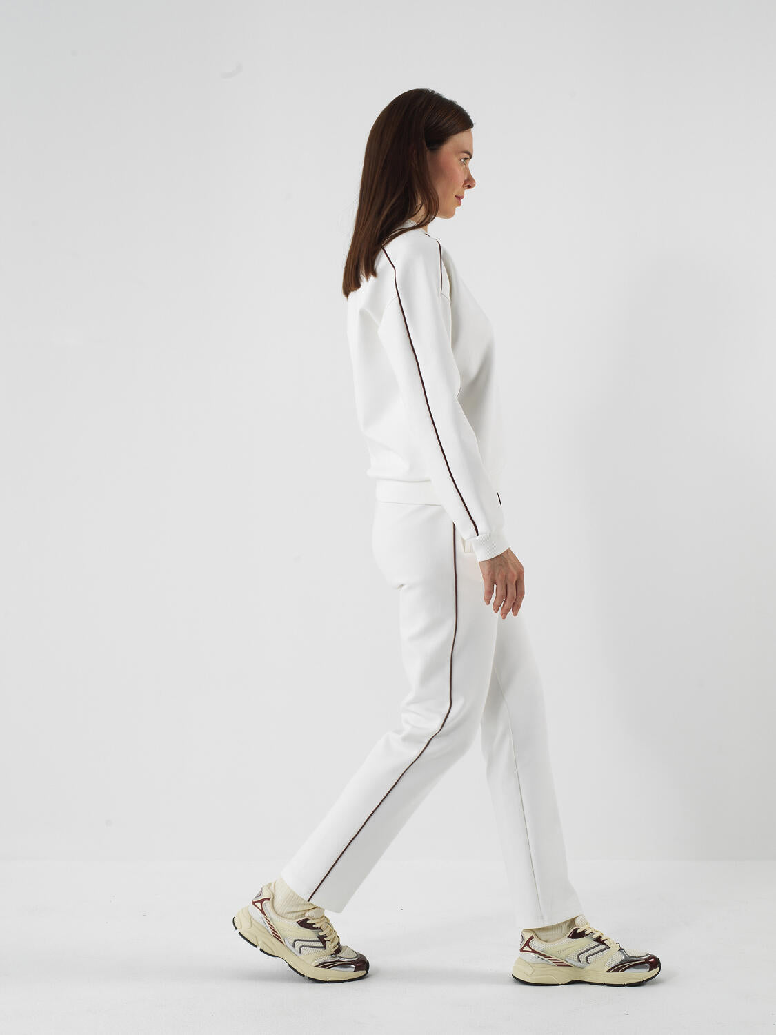 Xint Offwhite Cotton Textured Oversized Pullover