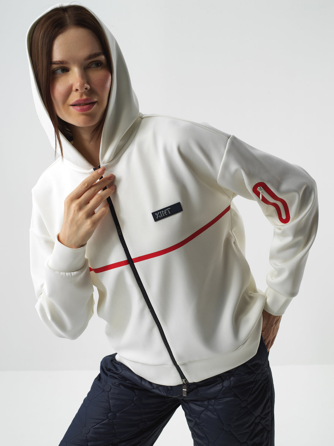 Xint Offwhite Flexible Textured Oversize Jacket