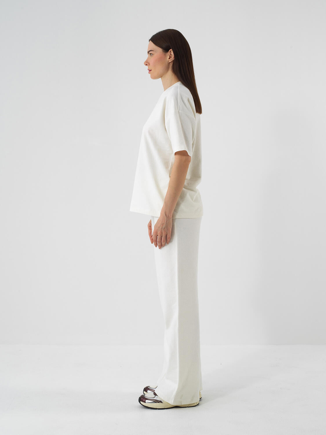 Xint Offwhite Cotton Textured Oversize T-shirt