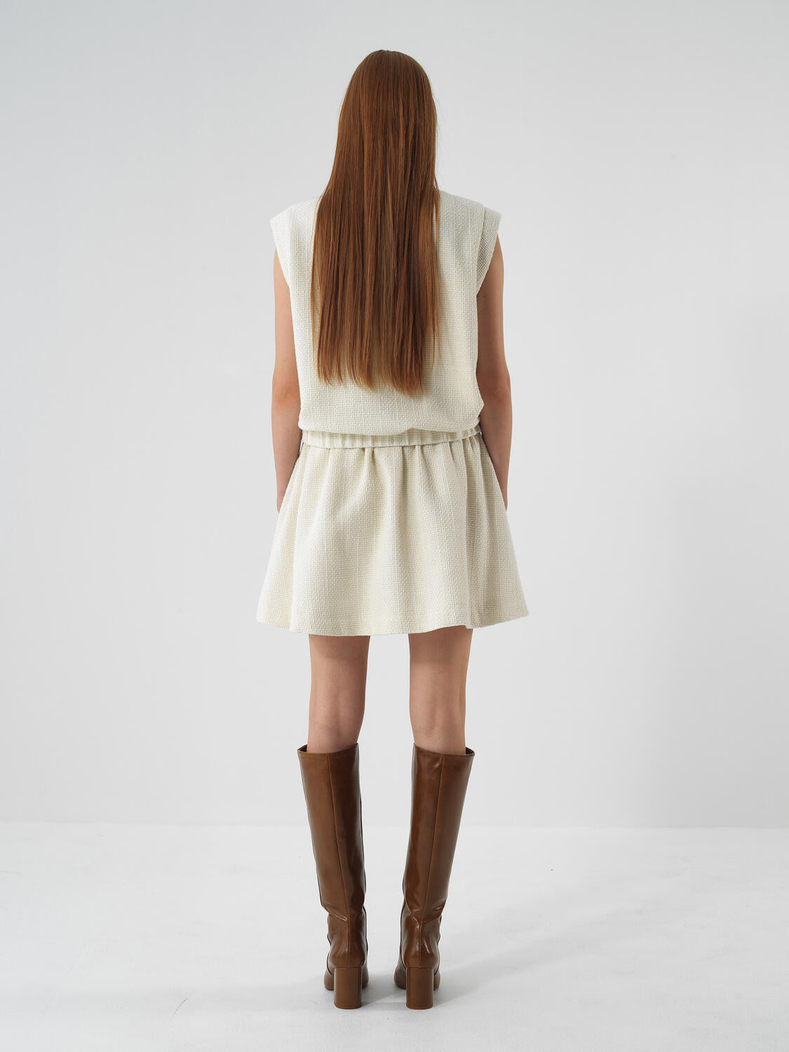 Xint Offwhite Lurex Detailed Oversize Vest