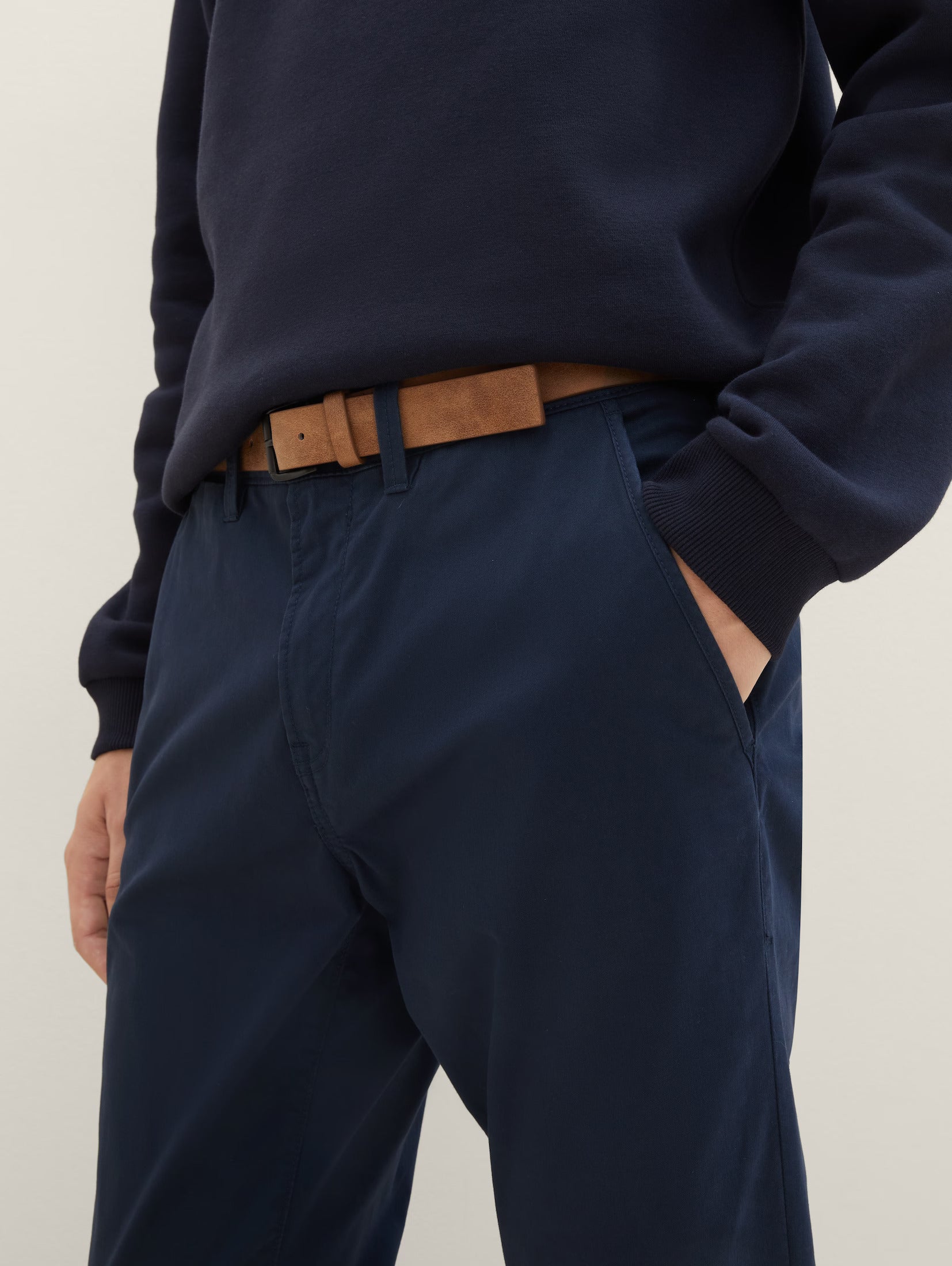 Tom Tailor Navy Chino With A Belt
