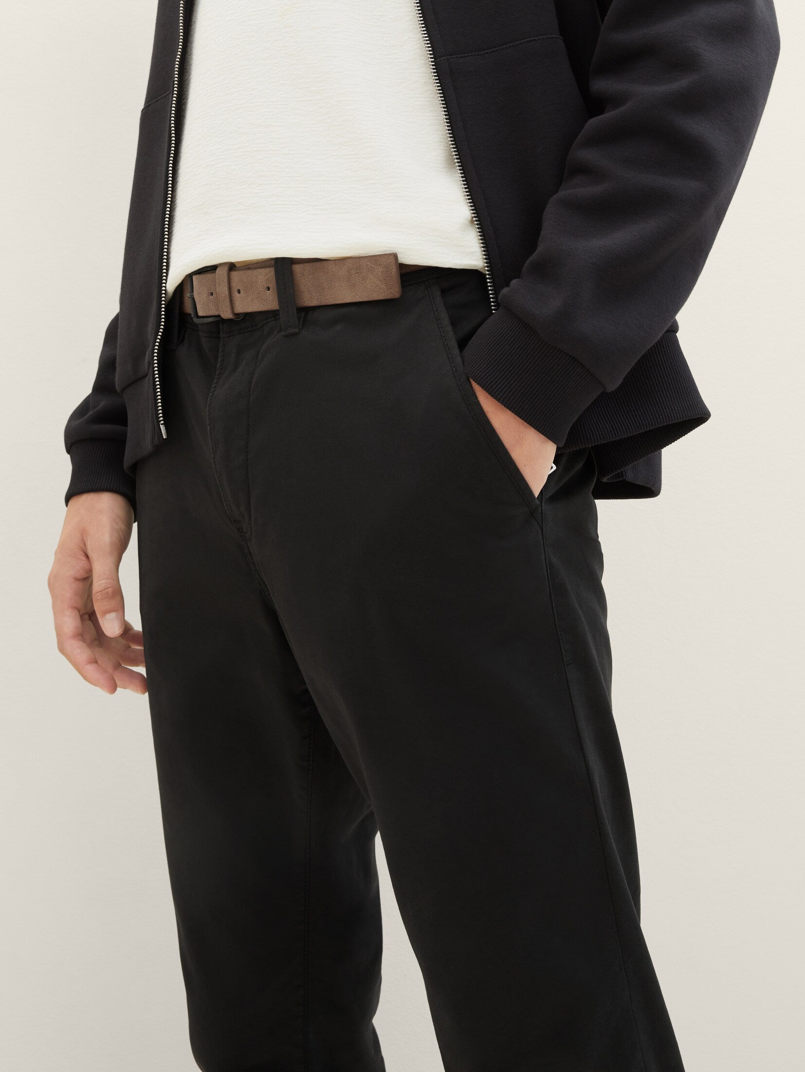 Tom Tailor Black Chino With A Belt