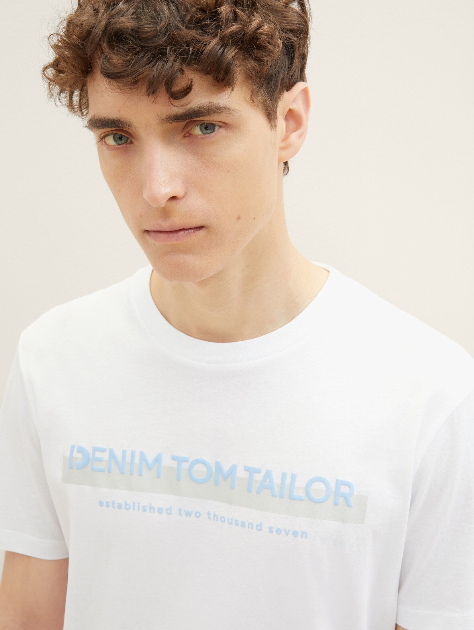 Tom Tailor White T-shirt with a Logo Print