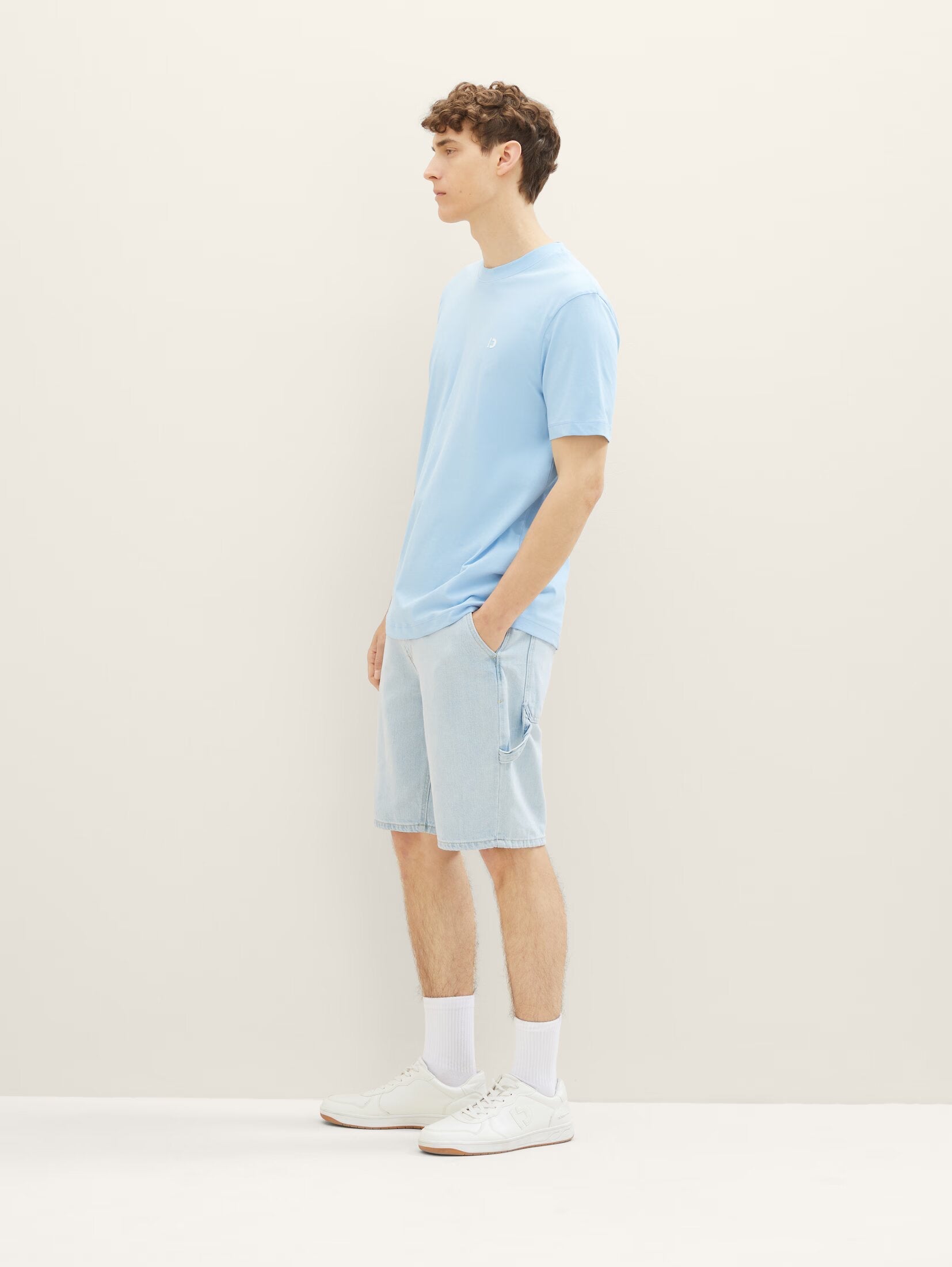 Tom Tailor Basic Washed Out Middle Blue T-shirt