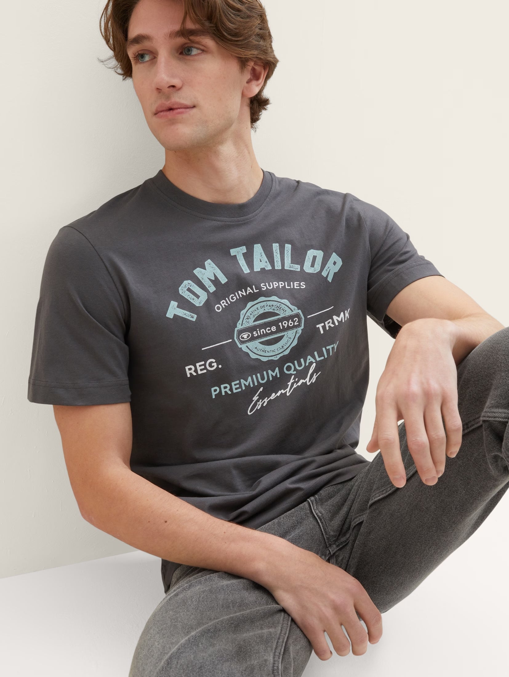 Tom Tailor Grey T-shirt With A Logo Print