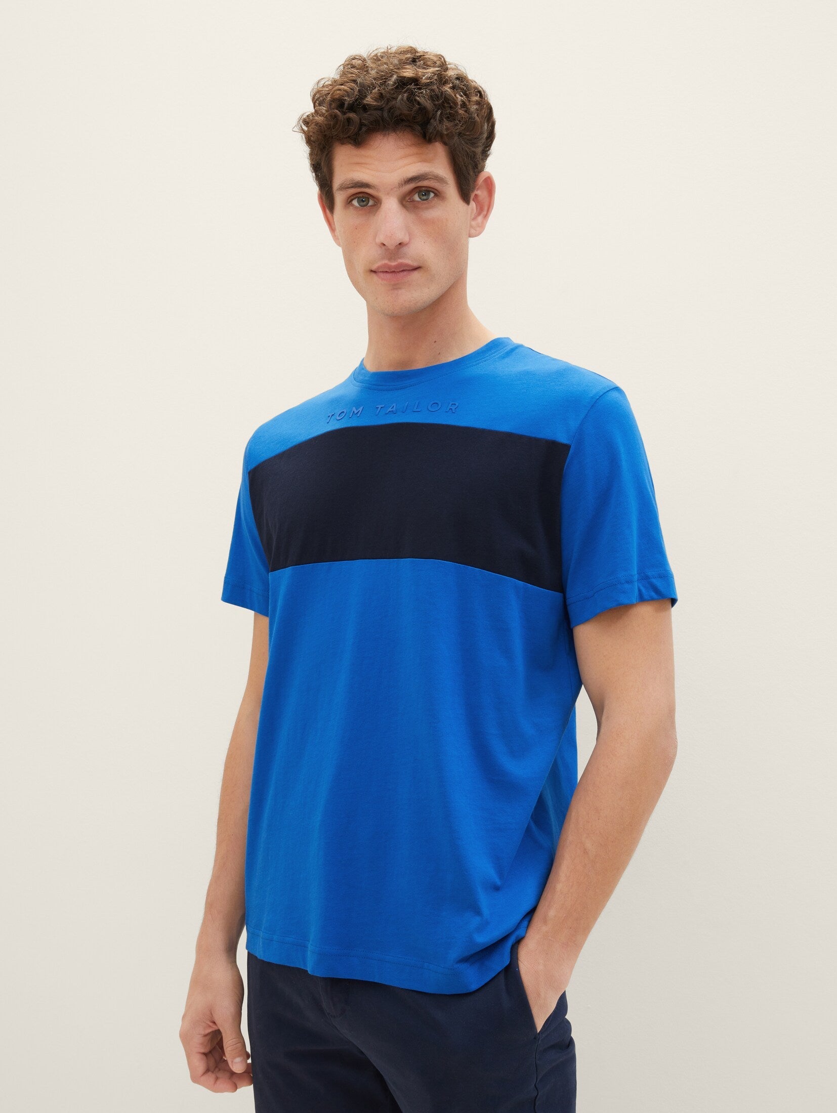 Tom Tailor Blue T-shirt With Color Blocking