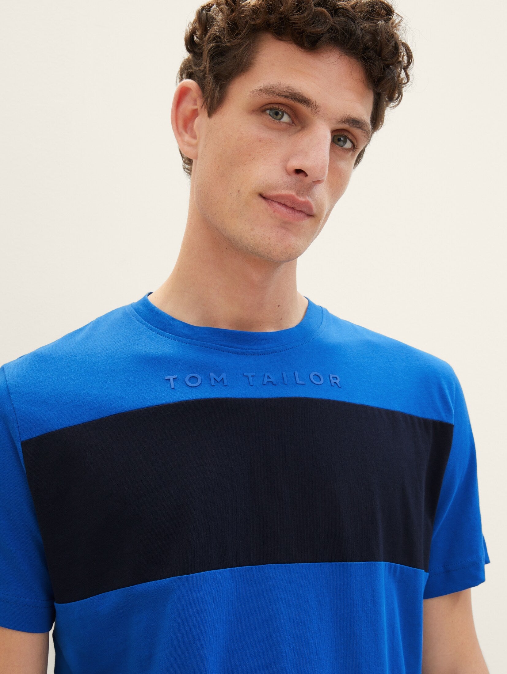 Tom Tailor Blue T-shirt With Color Blocking