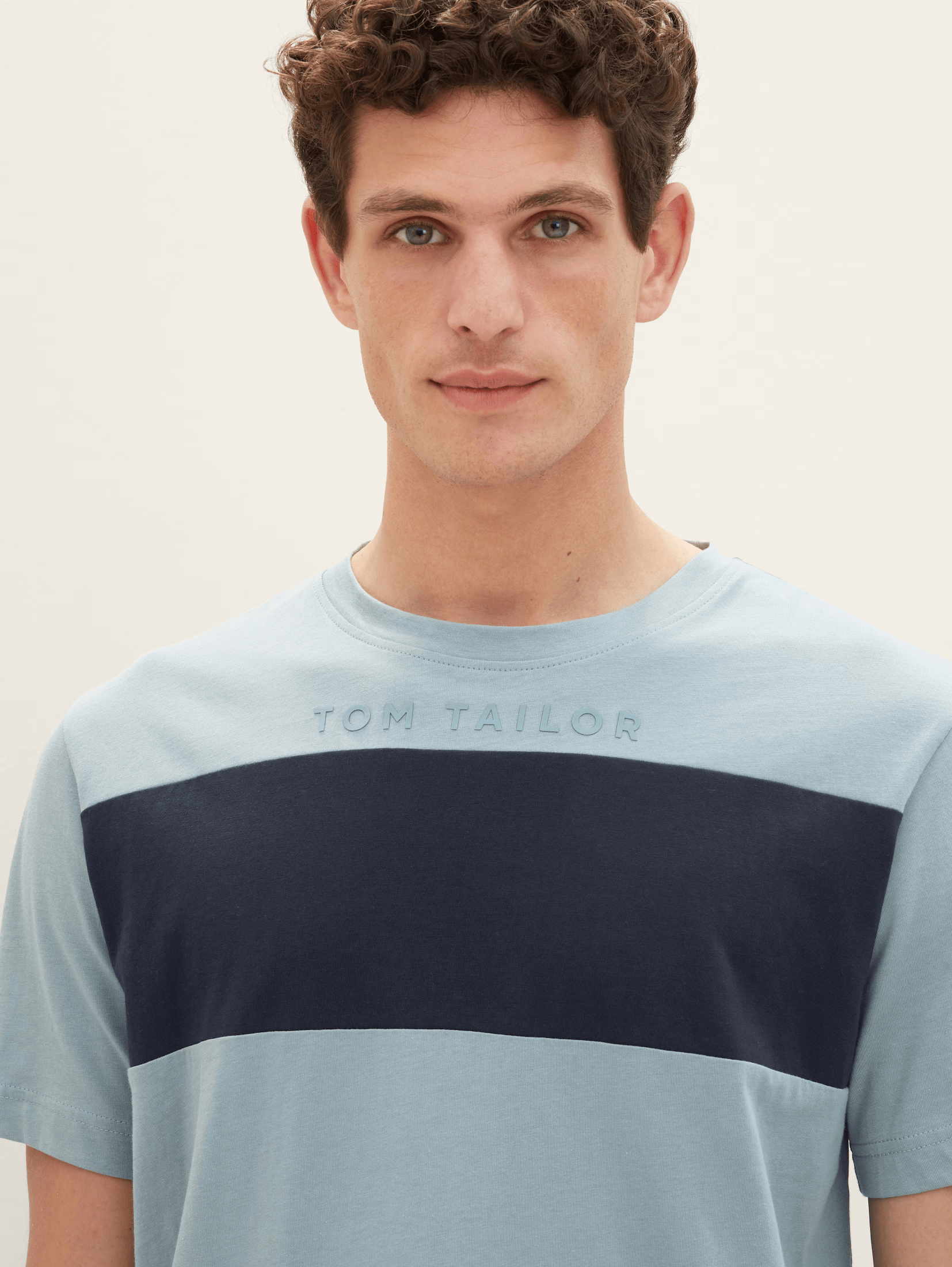 Tom Tailor Grey Mint T-shirt With Color Blocking
