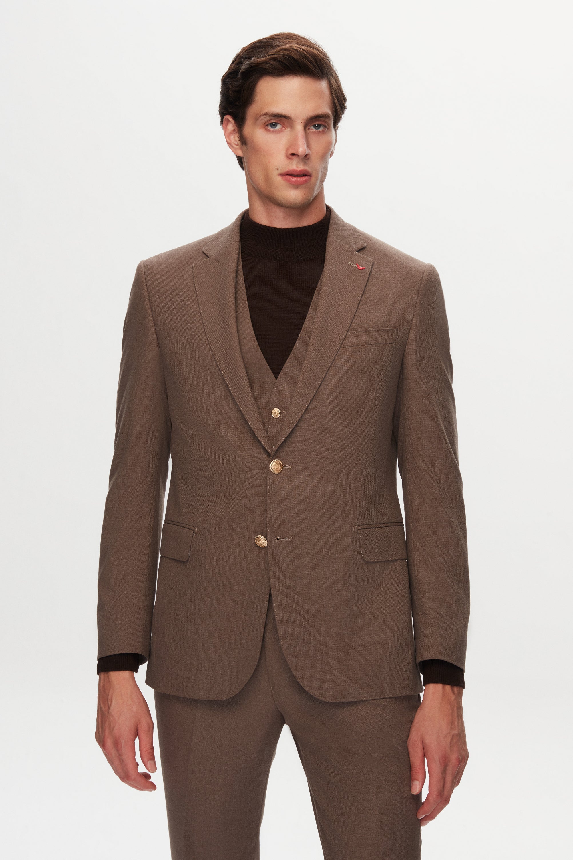 D's Dmat's 3-Piece Stylish Brown Suit