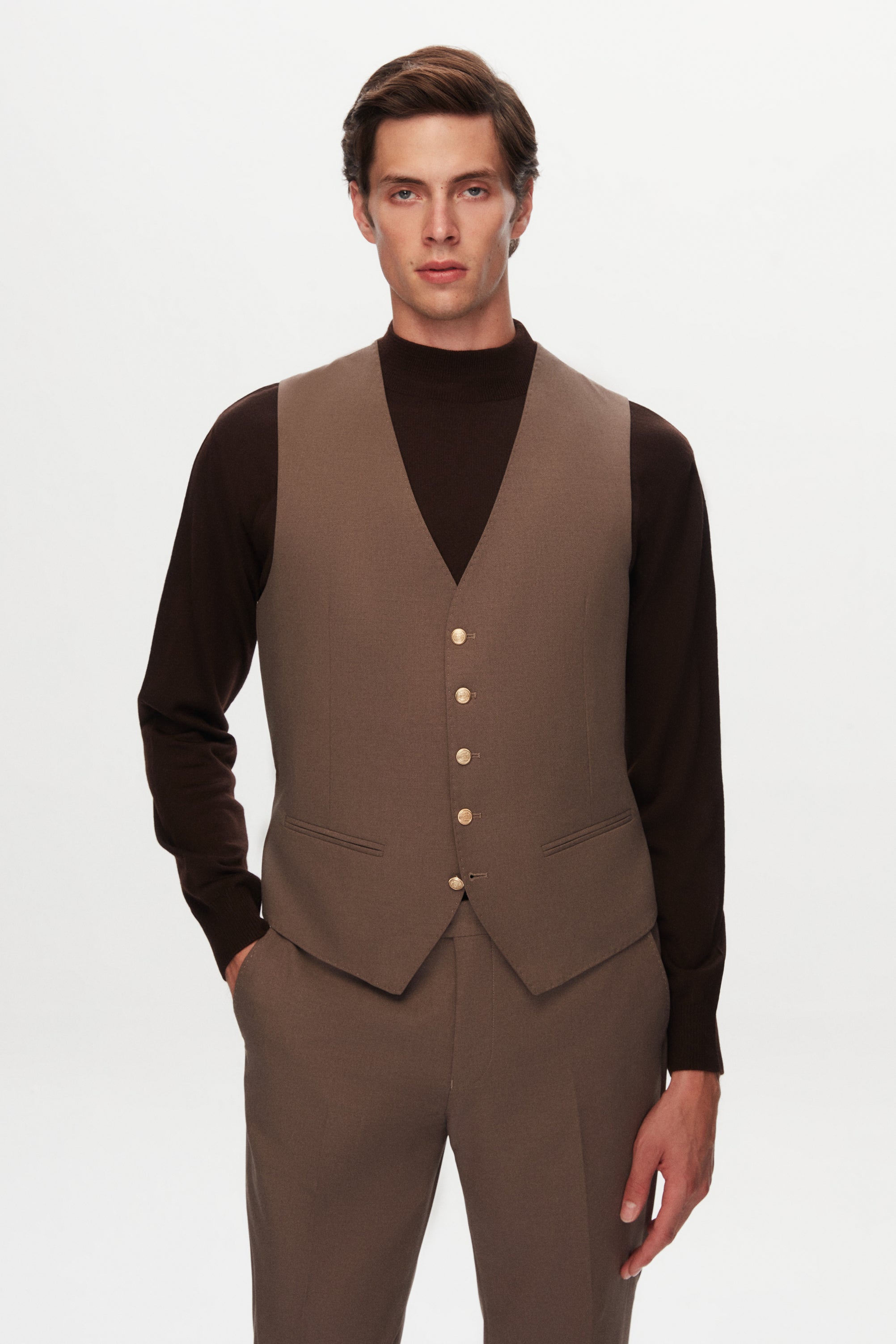 D's Dmat's 3-Piece Stylish Brown Suit