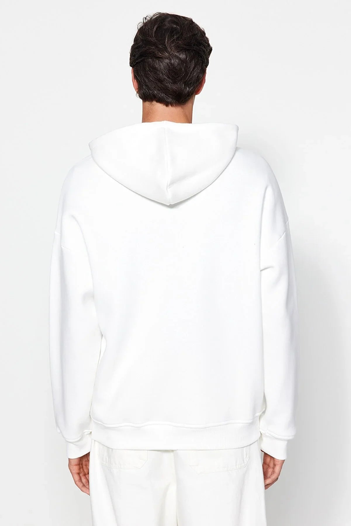 Trendyol "London Printed" Off White Hoodie Jacket