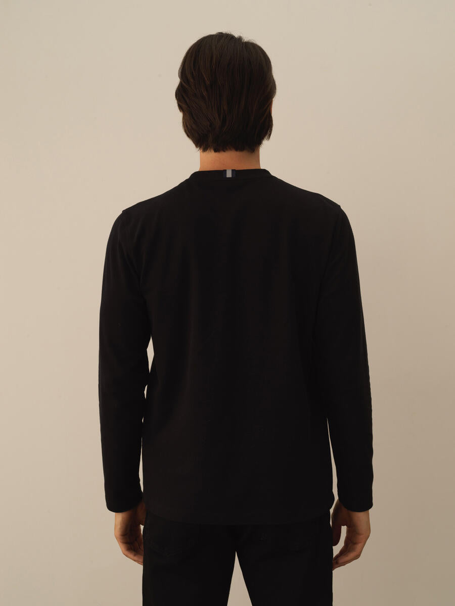 Men Classy Black Printed Design Pullover
