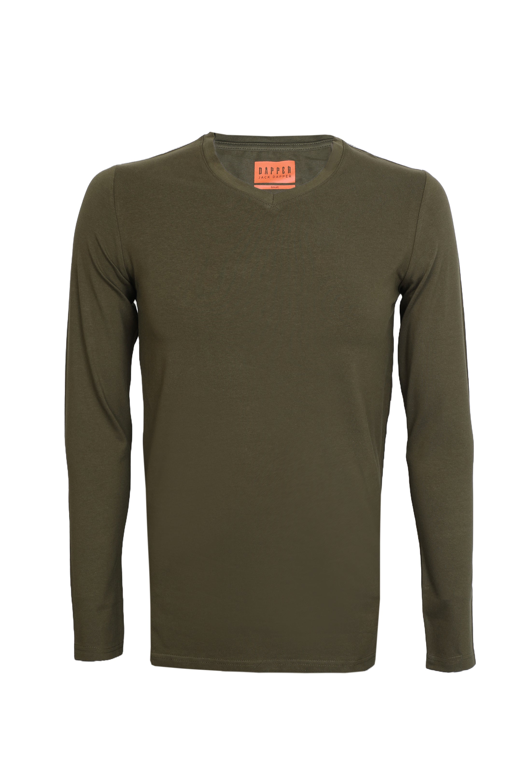 Jack Dapper Long Sleeved Olive Basic V-Neck