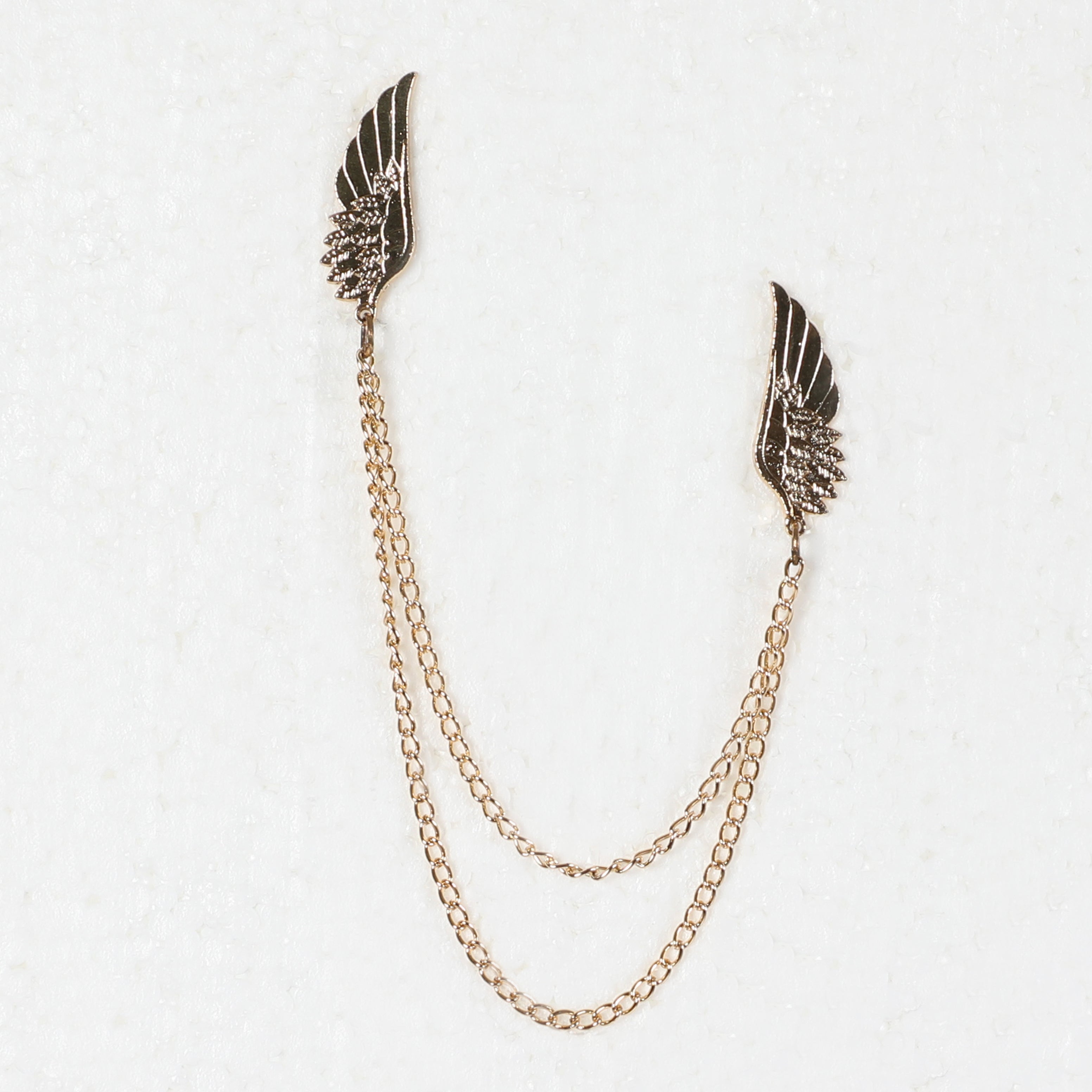 Golden Chained Pin With Golden Freedom Sign Design