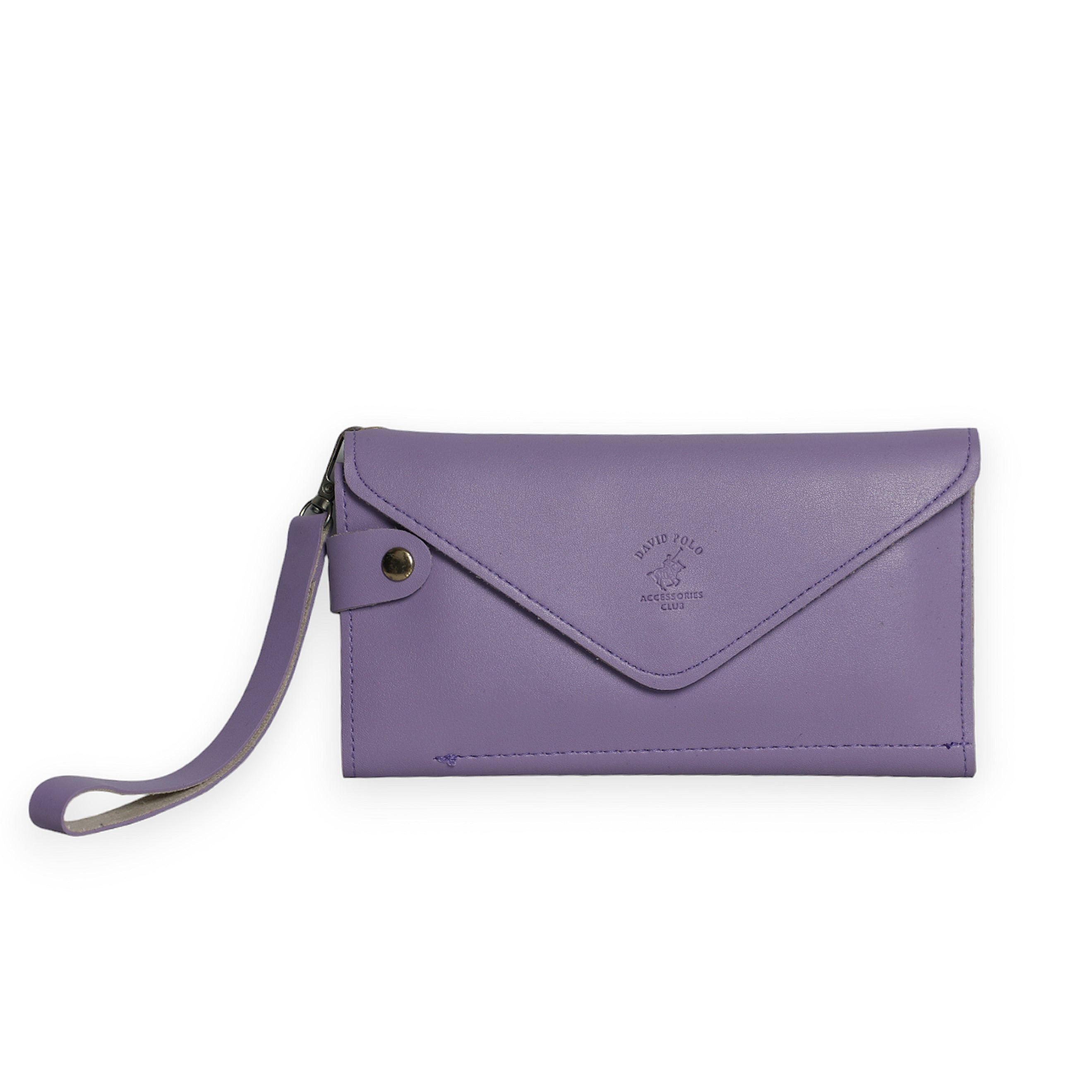 Women Light Purple Bottoned Wallet