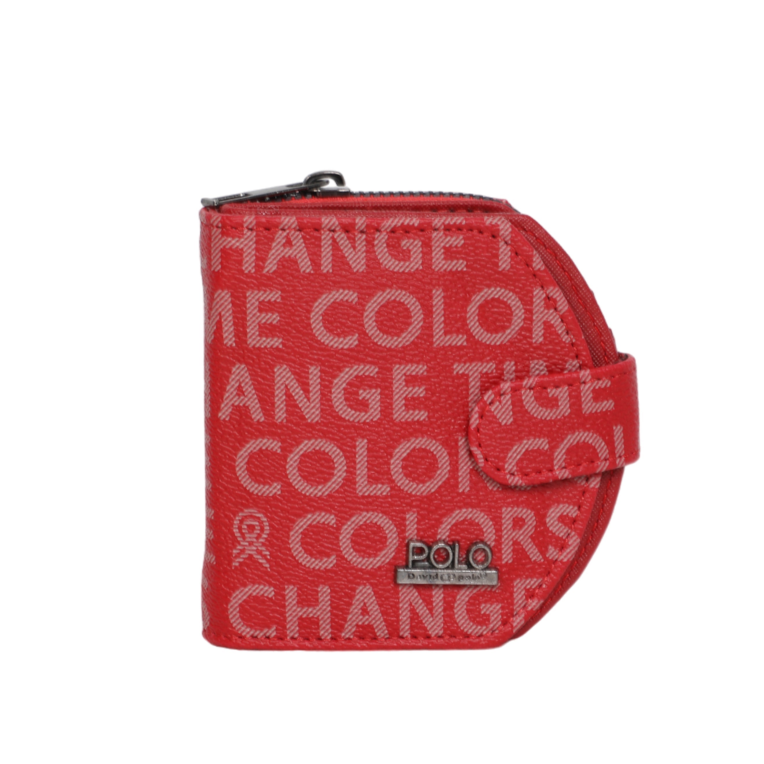 Women Red Mini Zipped Wallet