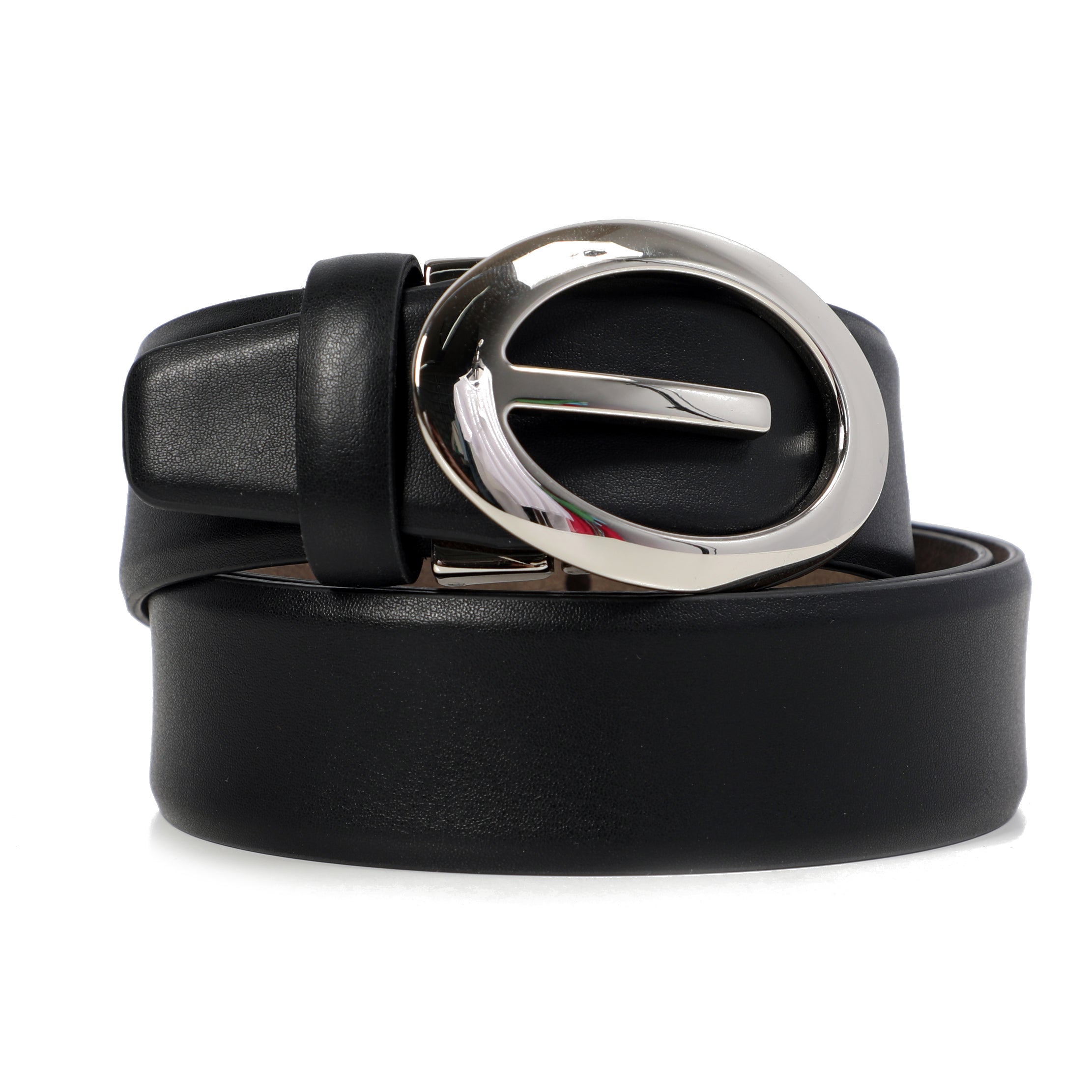 Classic Black Belt With Designed Buckle