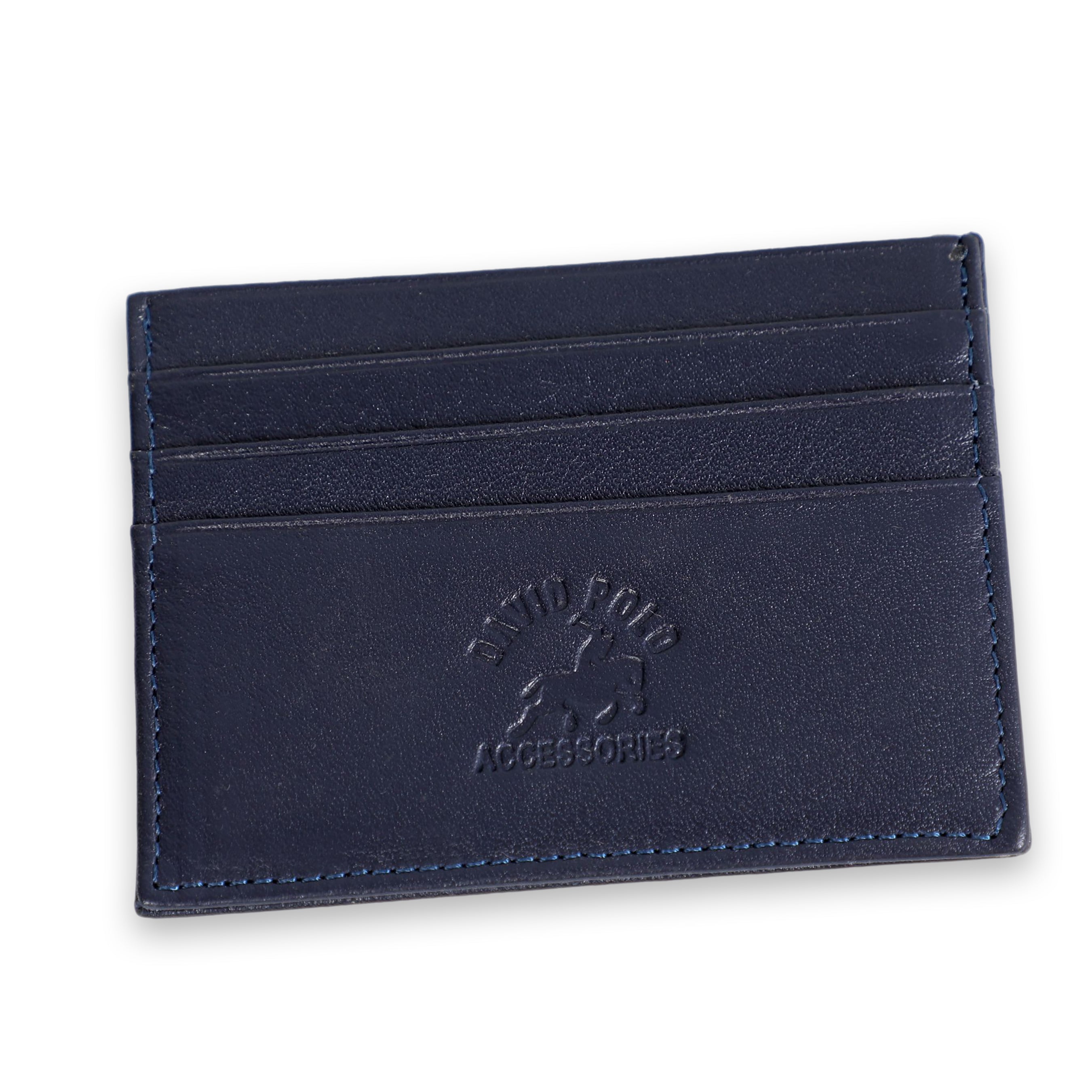 Men Navy Unique Card Wallet