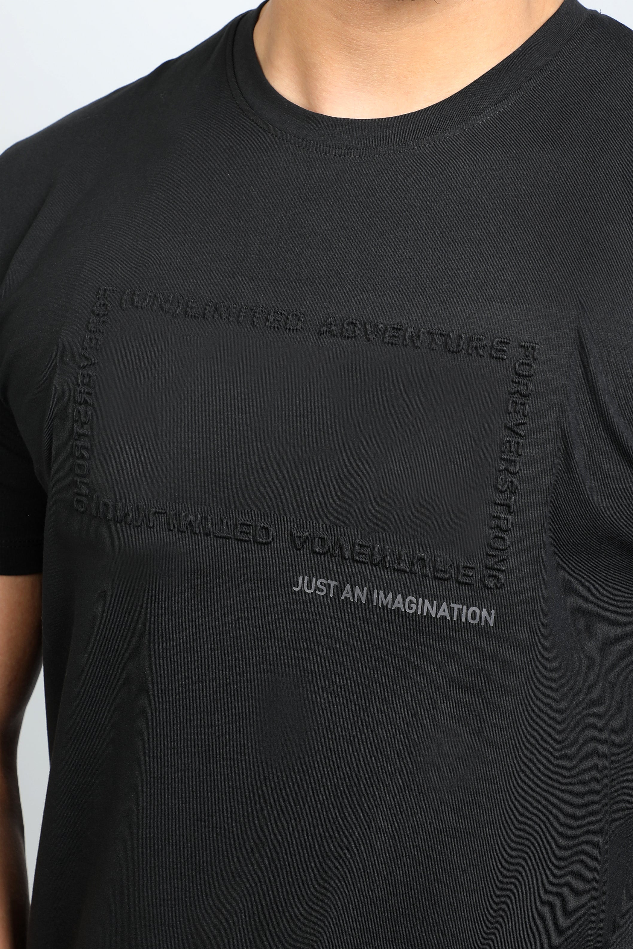 "Just An Imagination" Front Designed Black T-shirt
