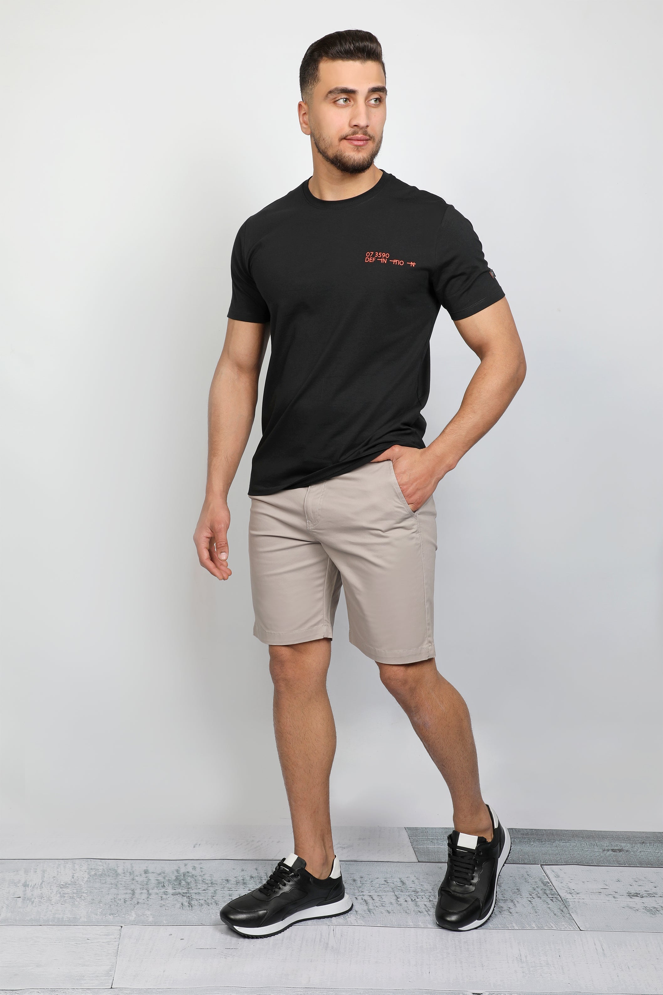 Black  T-shirt With Printed Front Logo