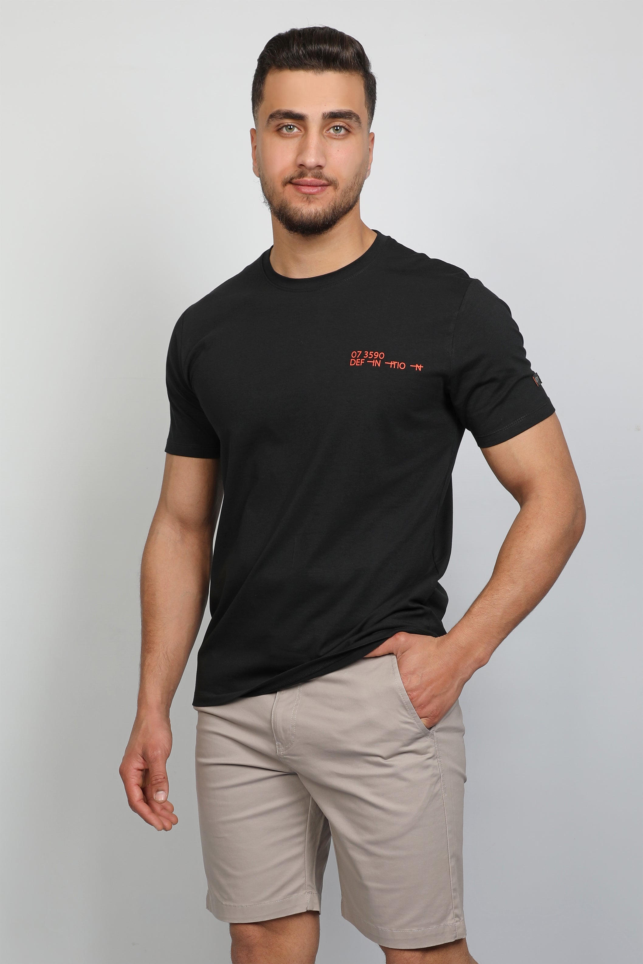 Black  T-shirt With Printed Front Logo