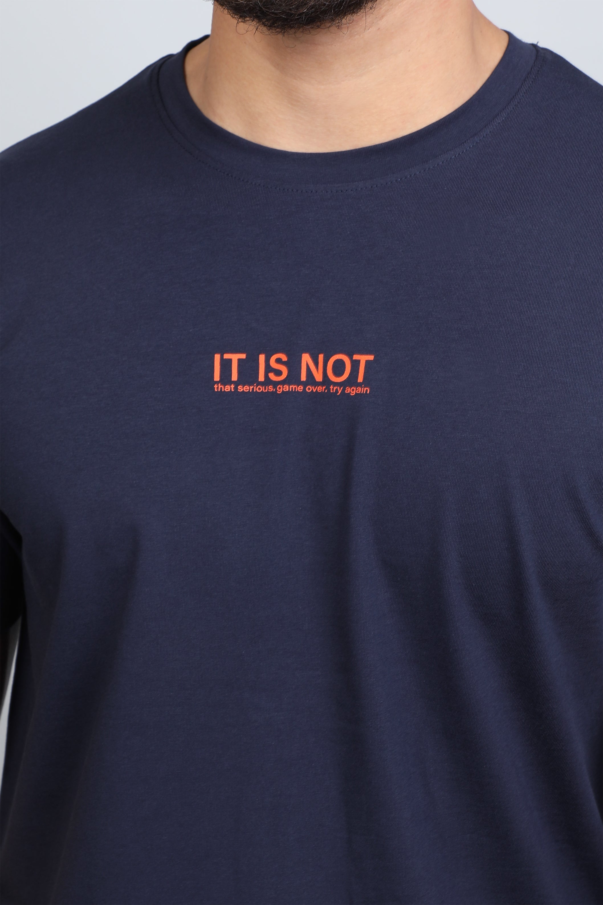 Men Dark Navy T-shirt With Simple Design