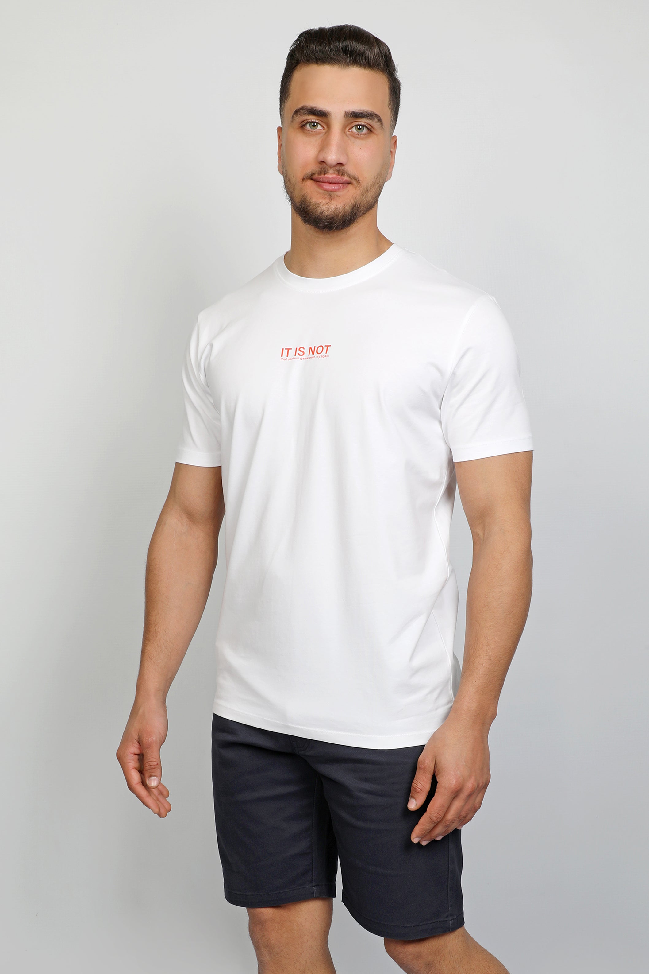 Men White T-shirt With Simple Design
