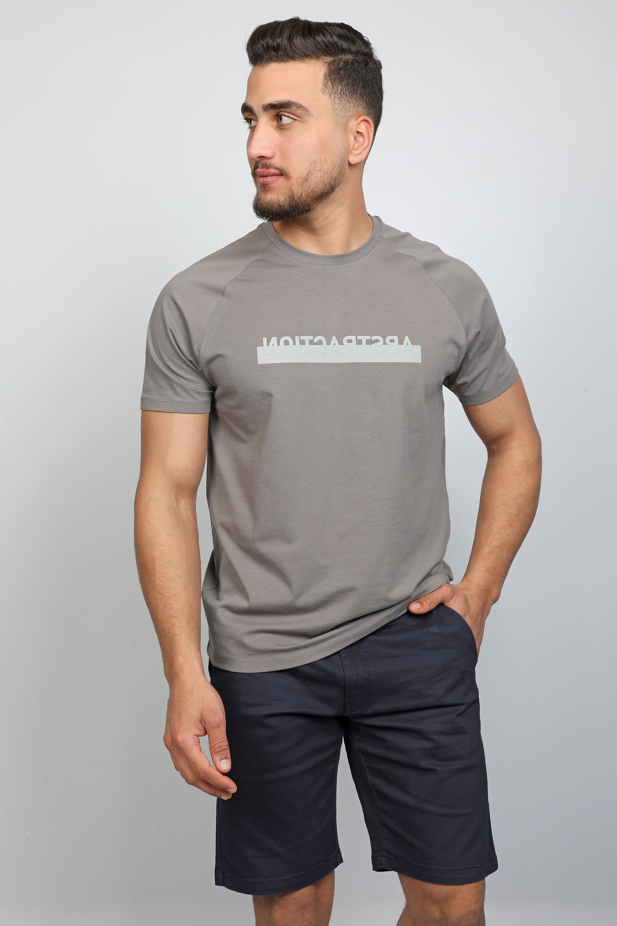 Men Short Sleeved T-shirt Light Grey
