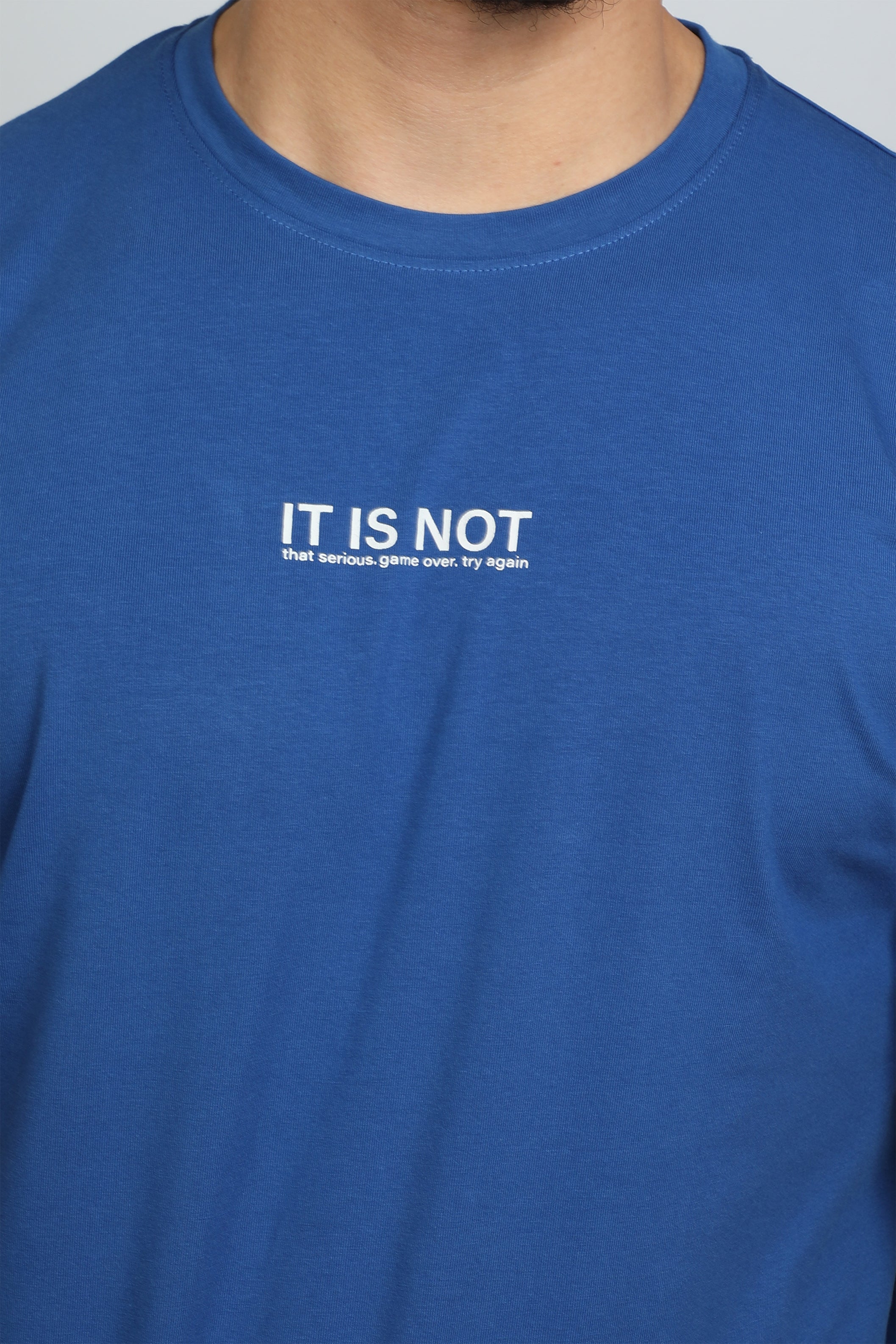 Men Blue T-shirt With Simple Design
