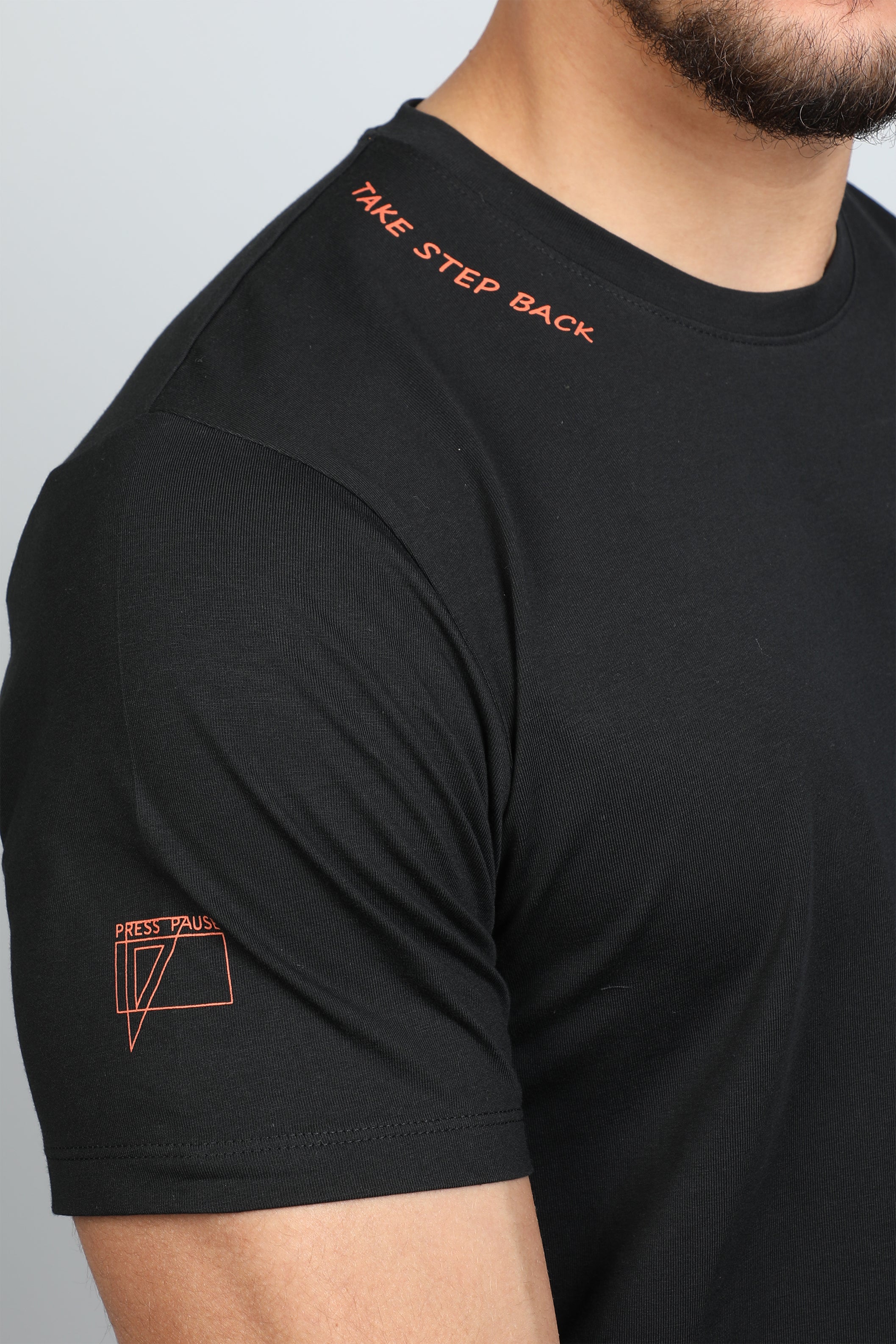 Black Men T-shirt With Neck Logo