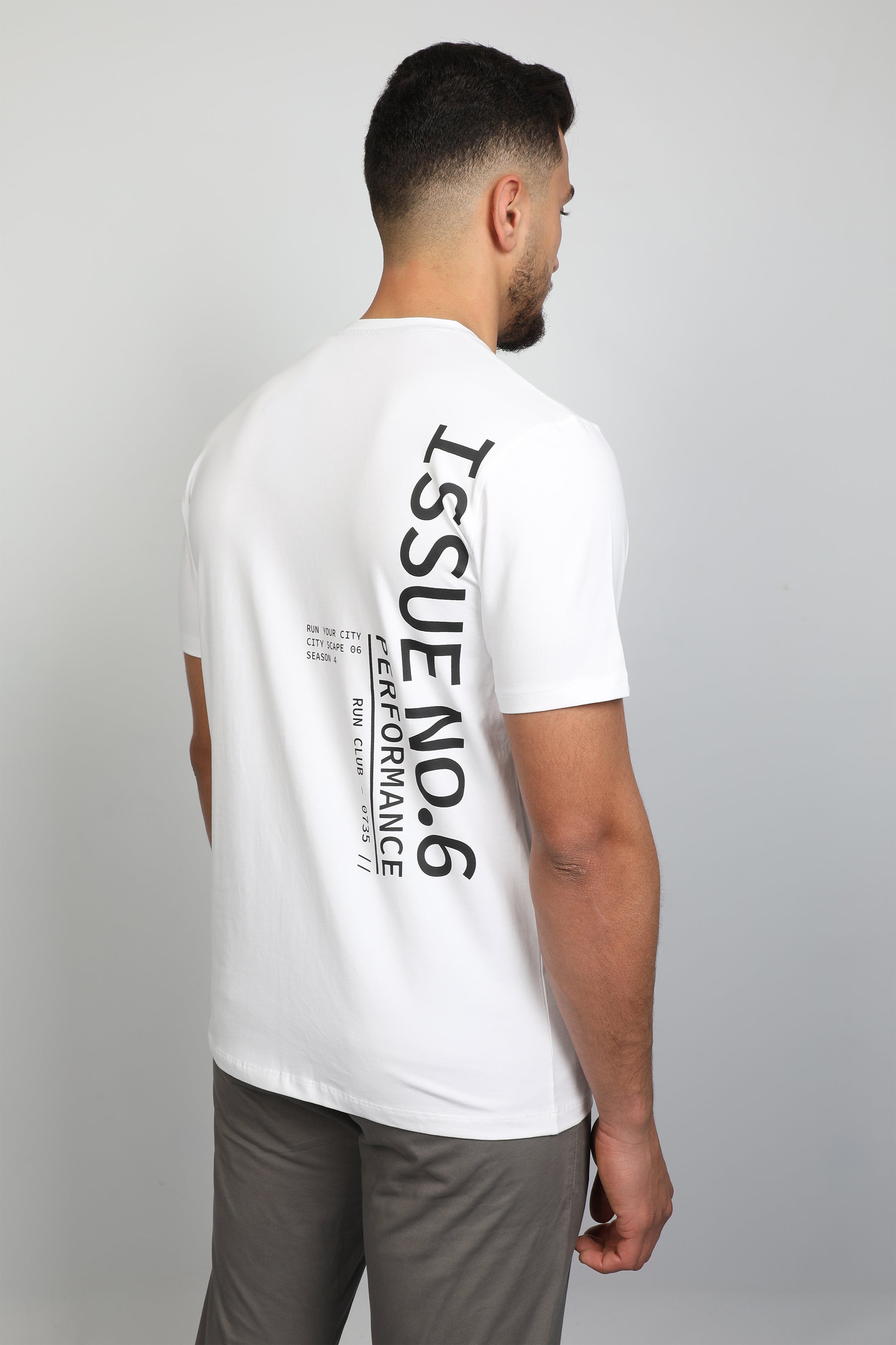 White T-shirt With Printed Front and back Design