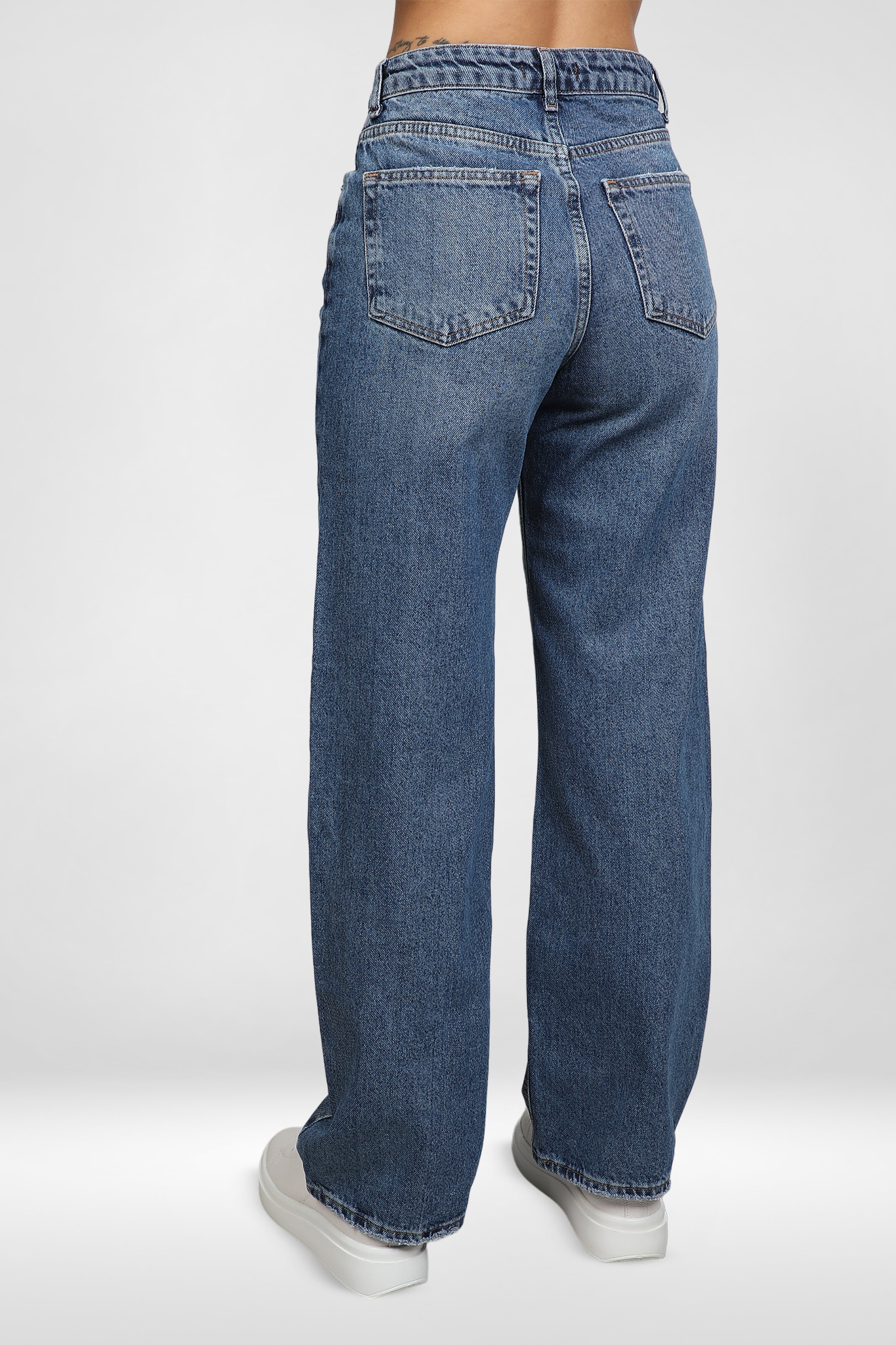 Women Mom-fit Blue Stylish Jeans