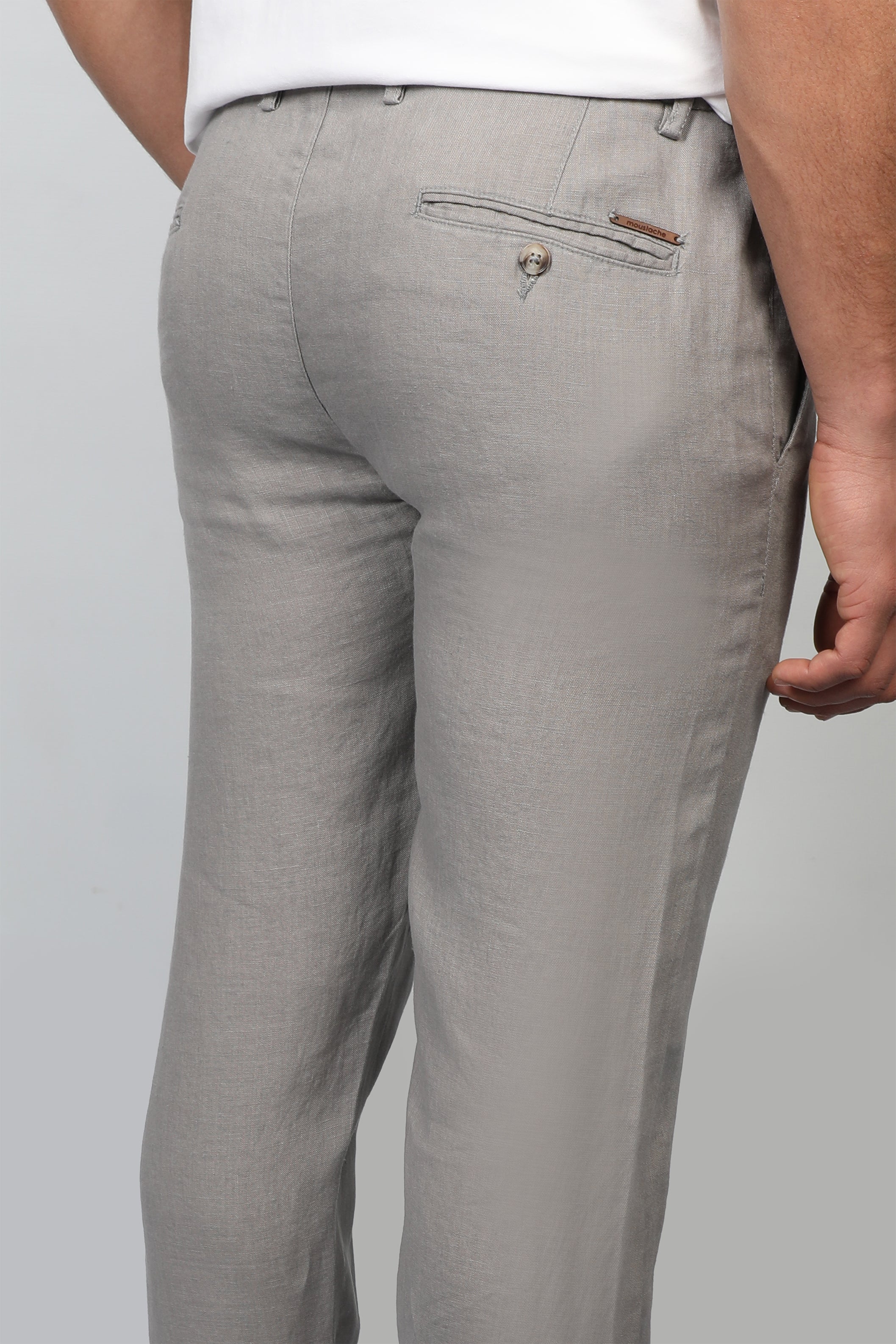 Men Linen Grey Pant