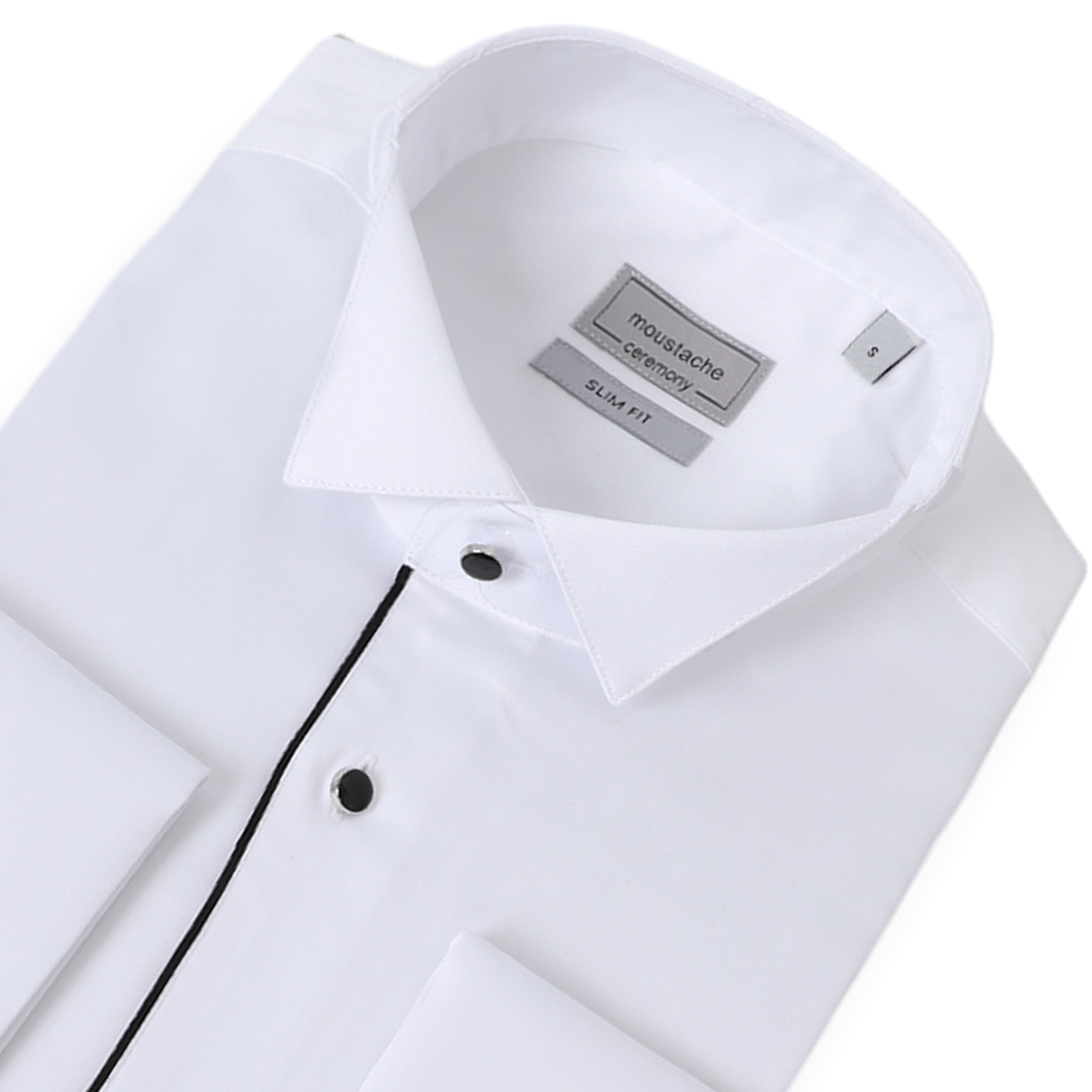 White Tuxedo Shirt Slim Fit