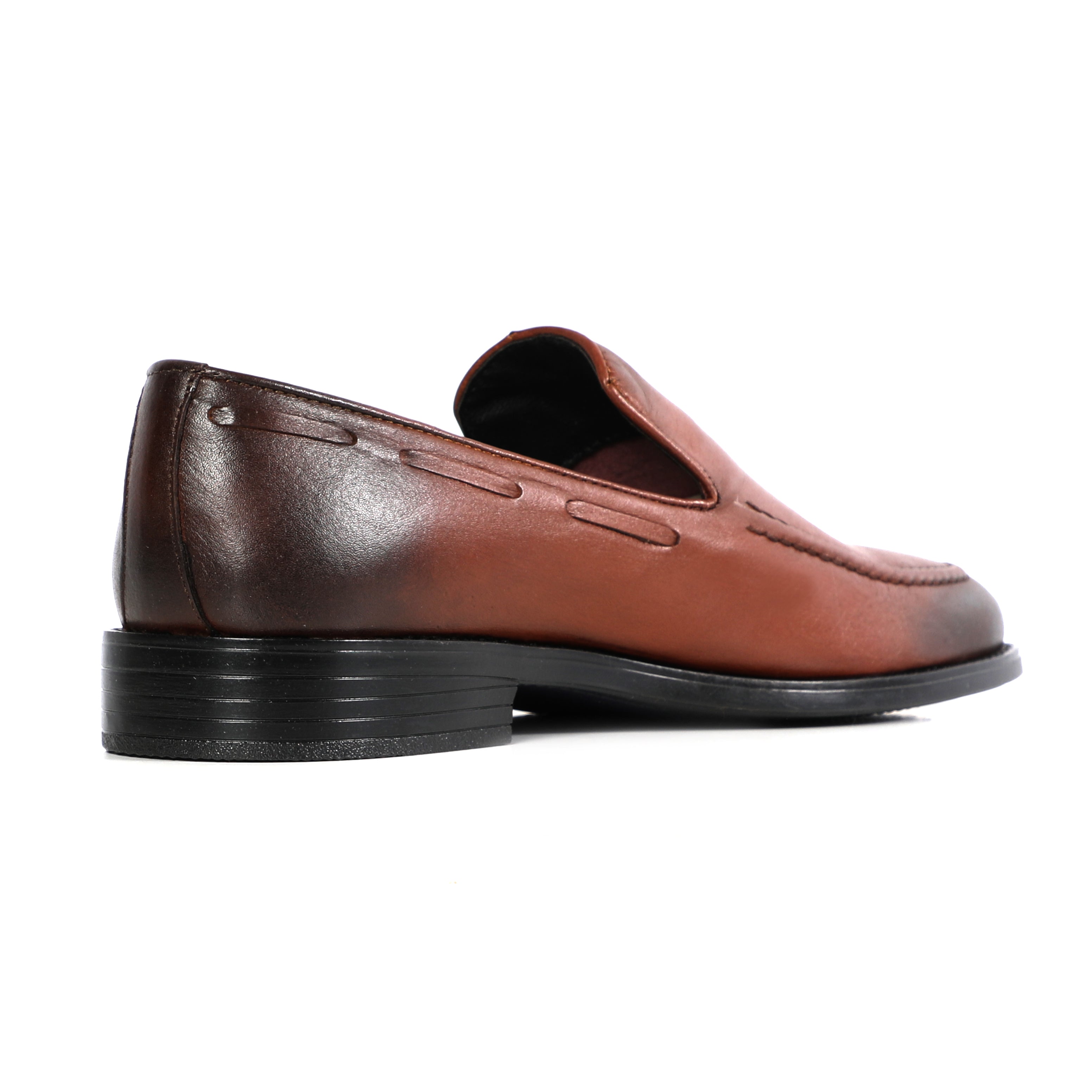 Brown Classic Glossy Moccasin Shoes