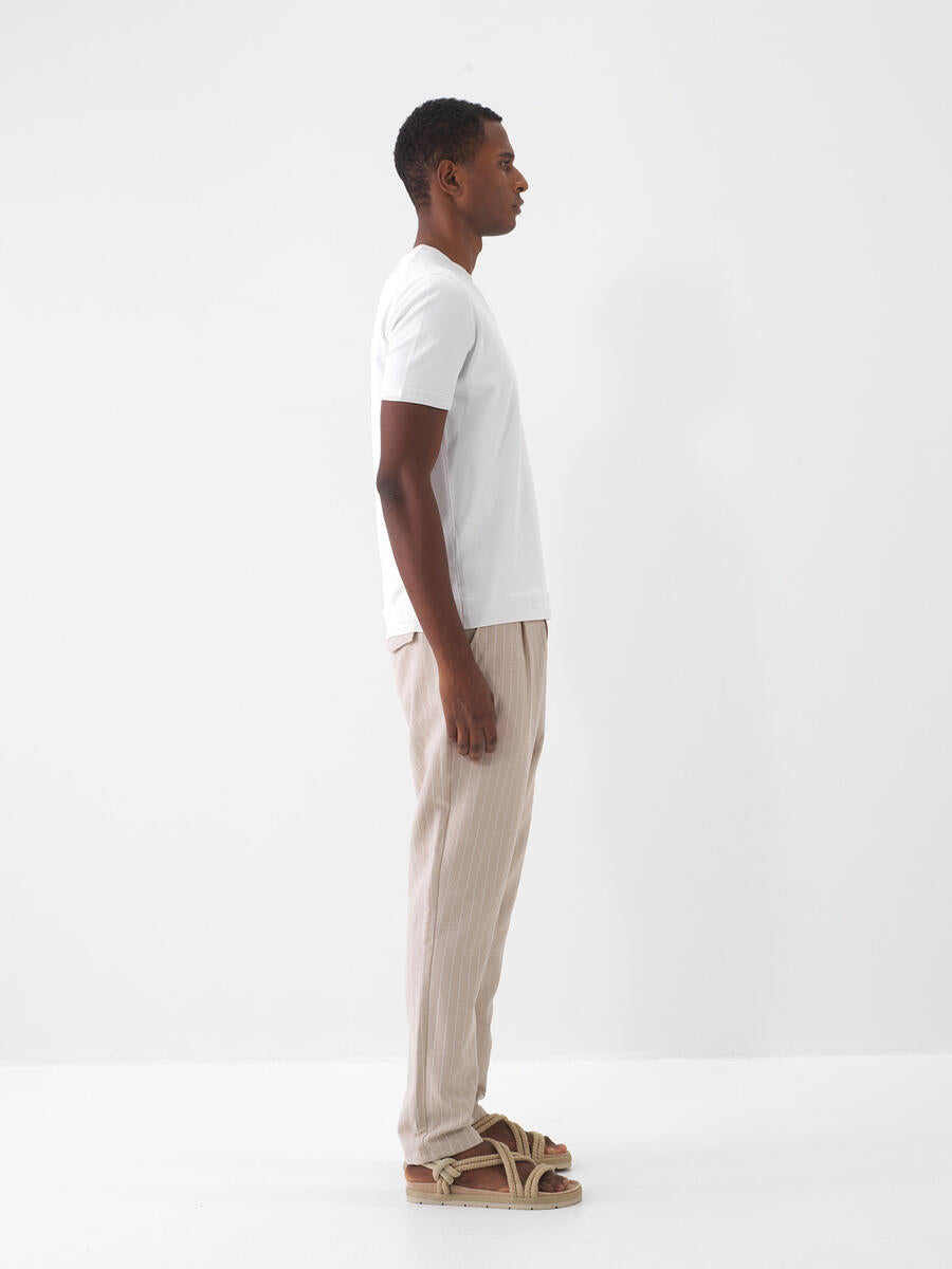 Xint Men Beige Striped Jogger