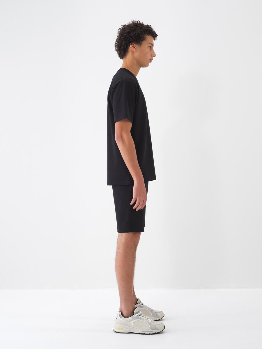 Xint Black Short Regular Fit With Elastic Waist