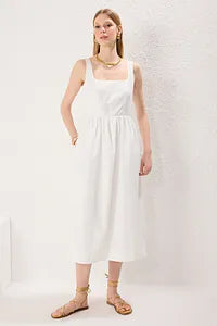 Trendyol Offwhite Dress With Side Pockets