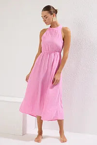 trendyol Pink Maxi Cut Out Beach Dress