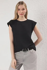 Trendyol Black T-shirt With Moon Sleeved