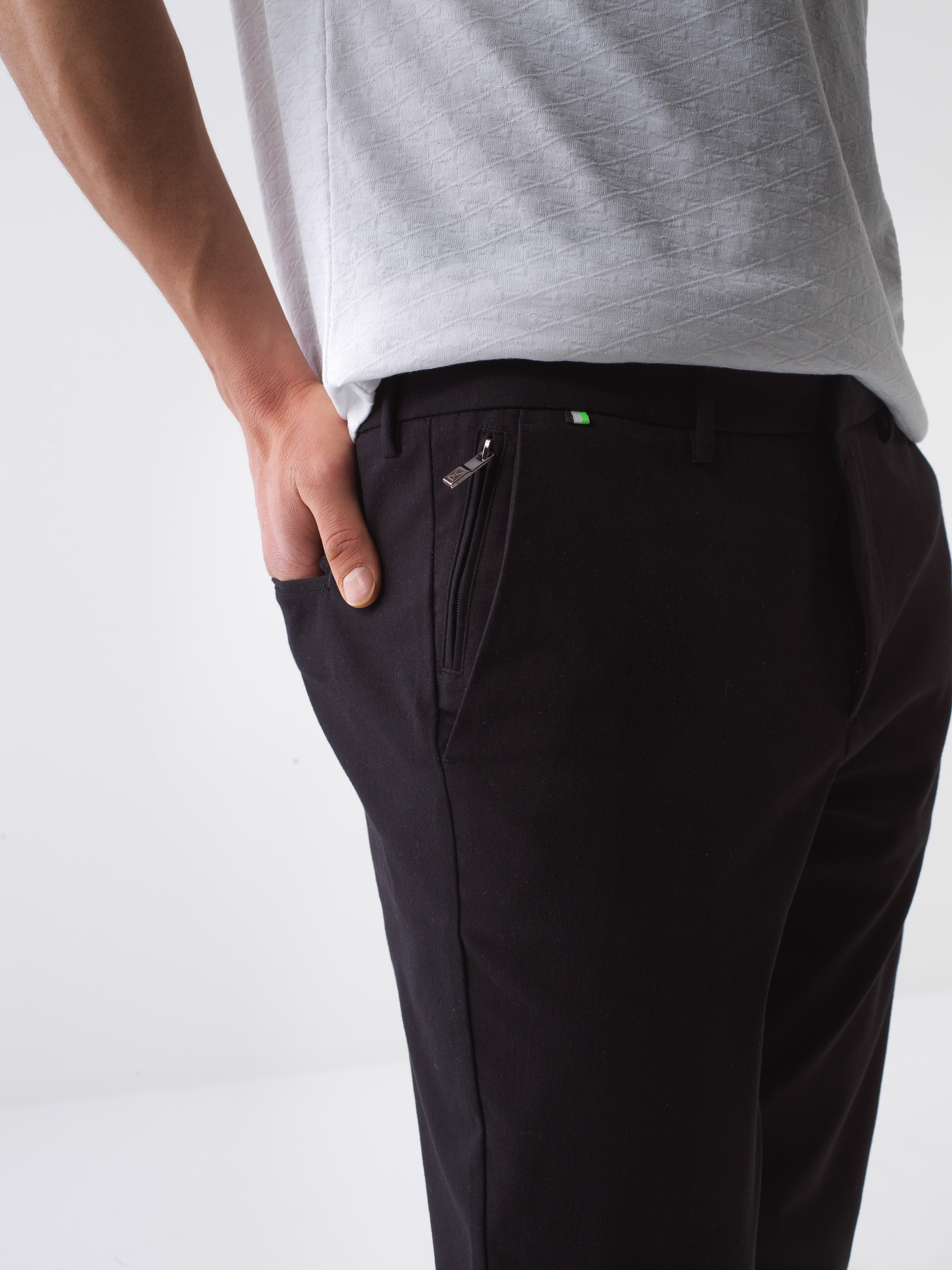 Xint Black Pant With Zippered Closable Side Pockets