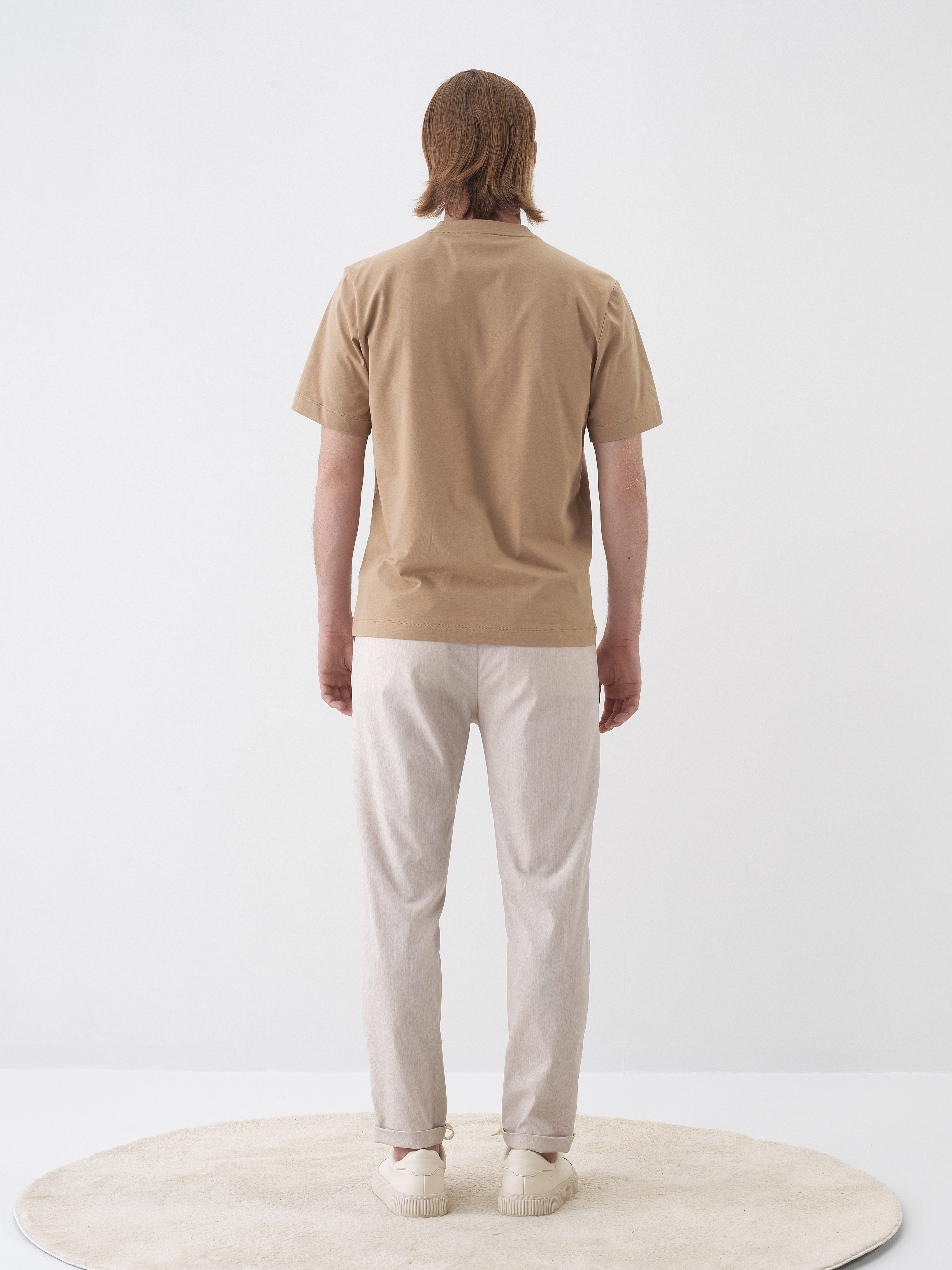 Xint Casual Beige Pant With Elastic Waist