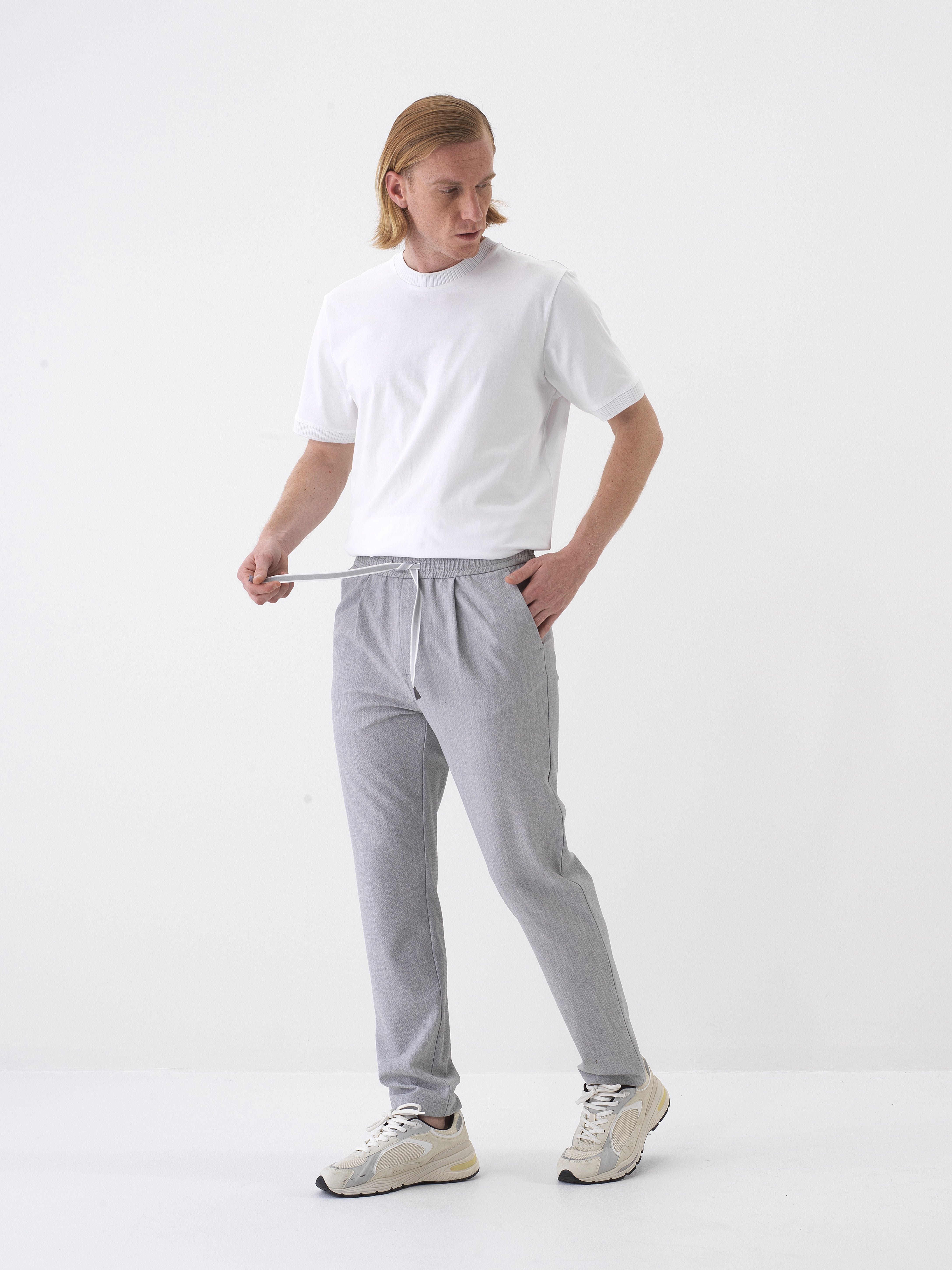 Xint Sport Chic Grey Pant With Elastic Waist