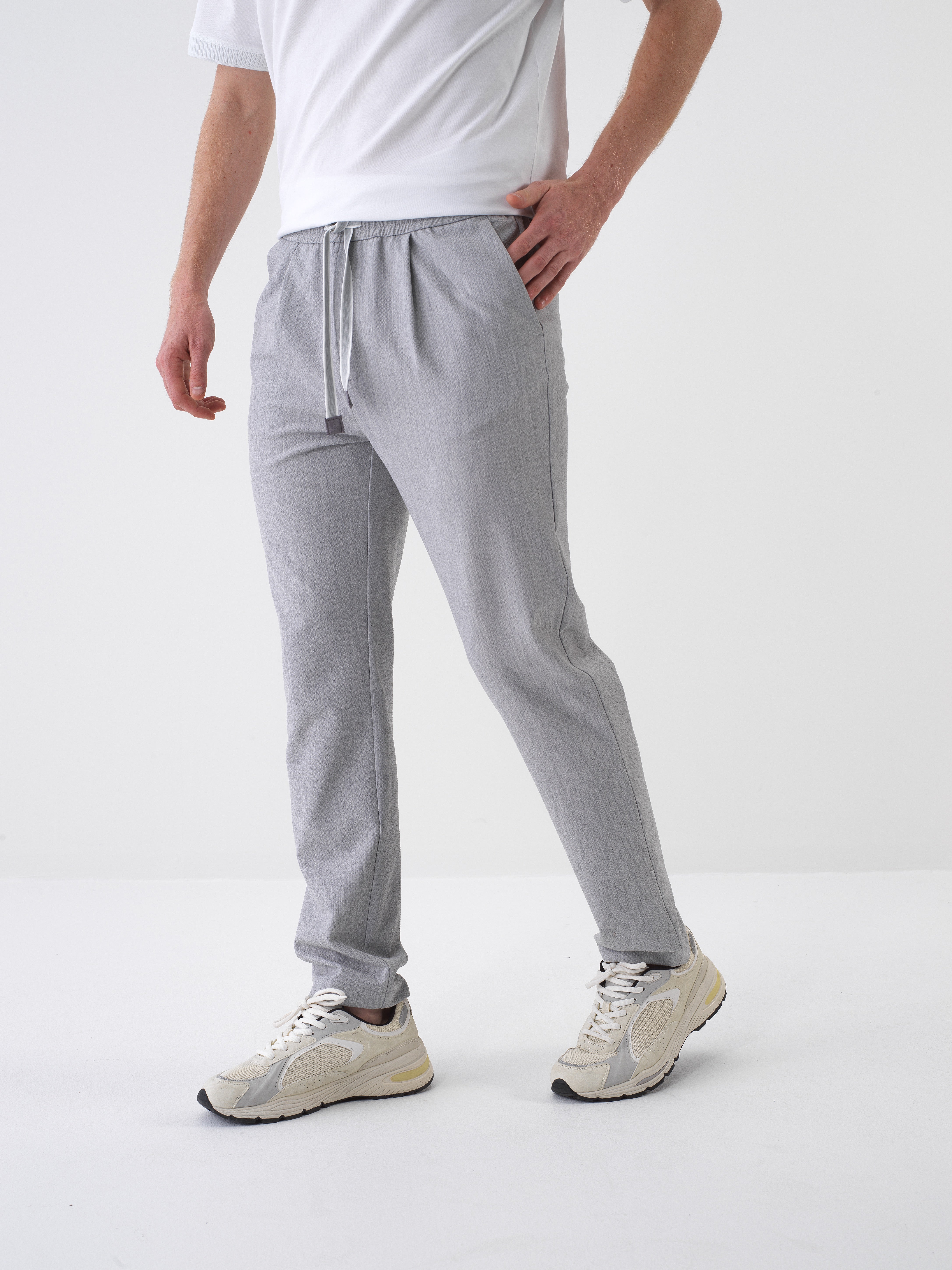 Xint Sport Chic Grey Pant With Elastic Waist