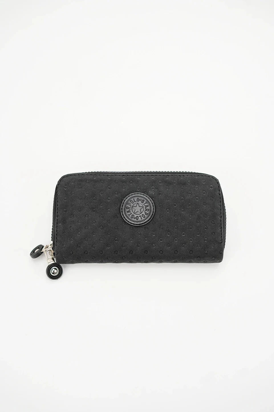 Black Simple Wallet With Two Zipper To Close