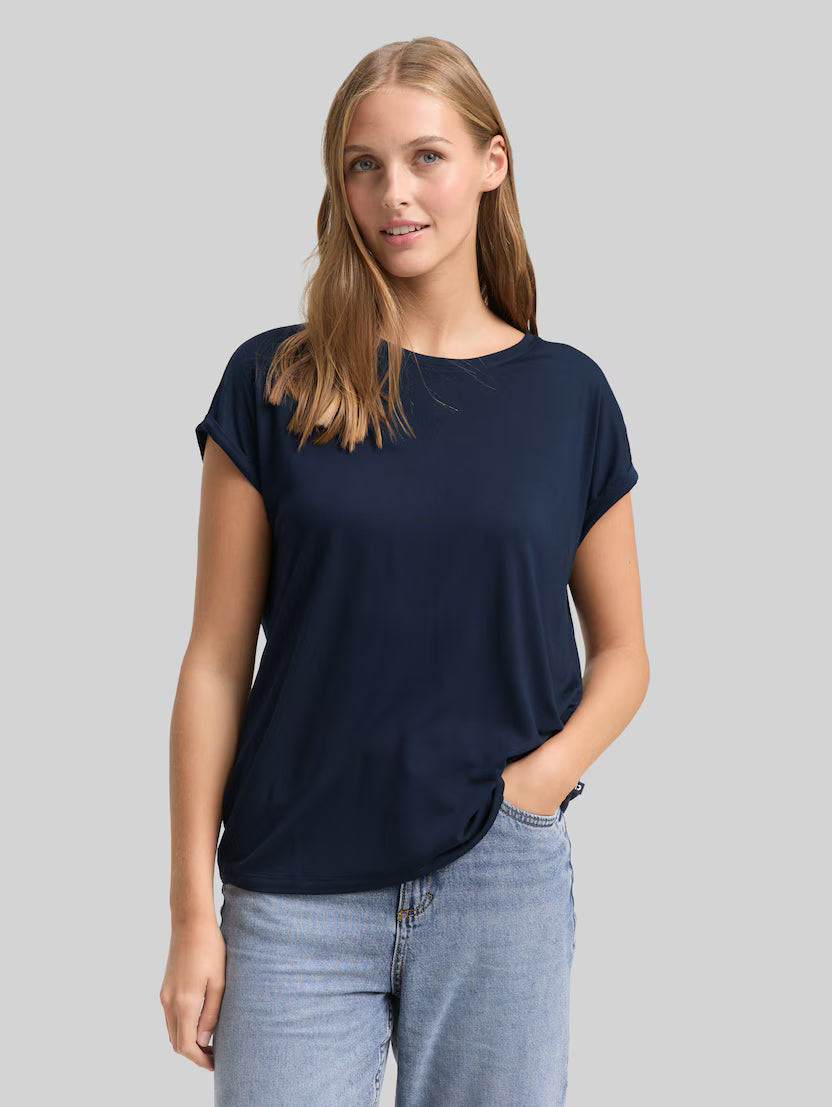 Tom Tailor Navy Plain Loose-Fit T-Shirt