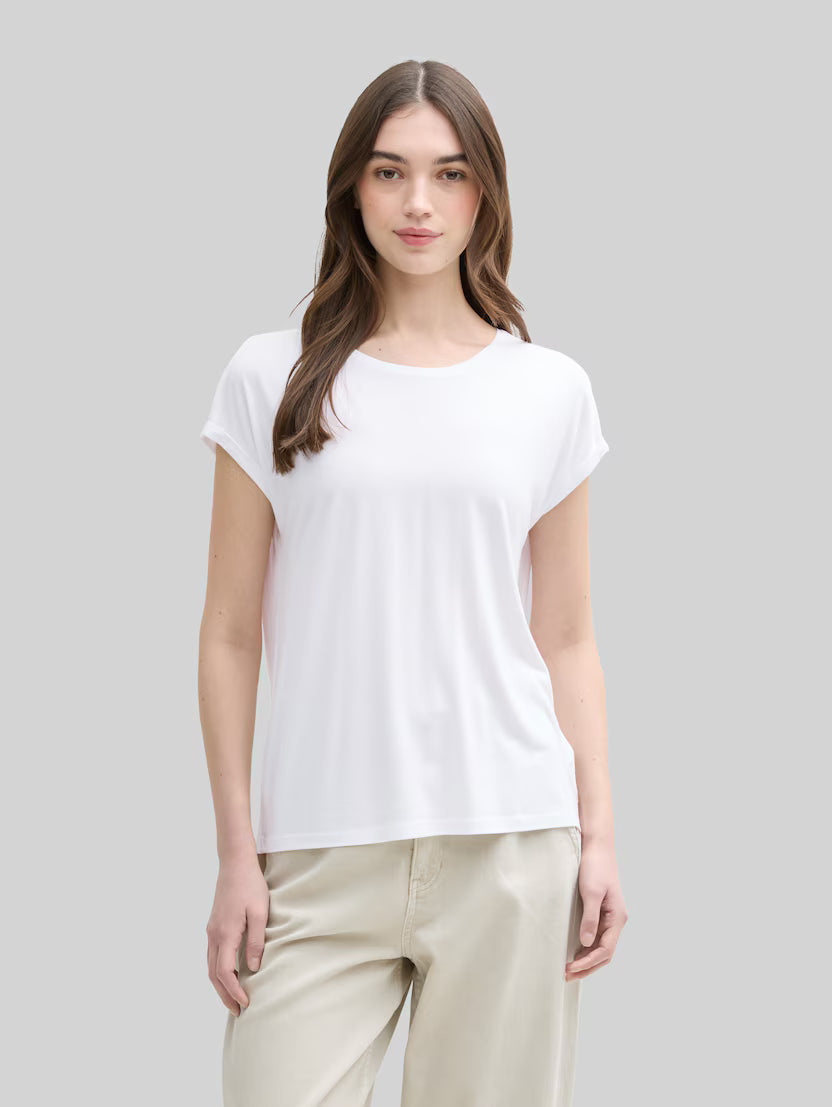 Tom Tailor White Plain Loose-Fit T-Shirt