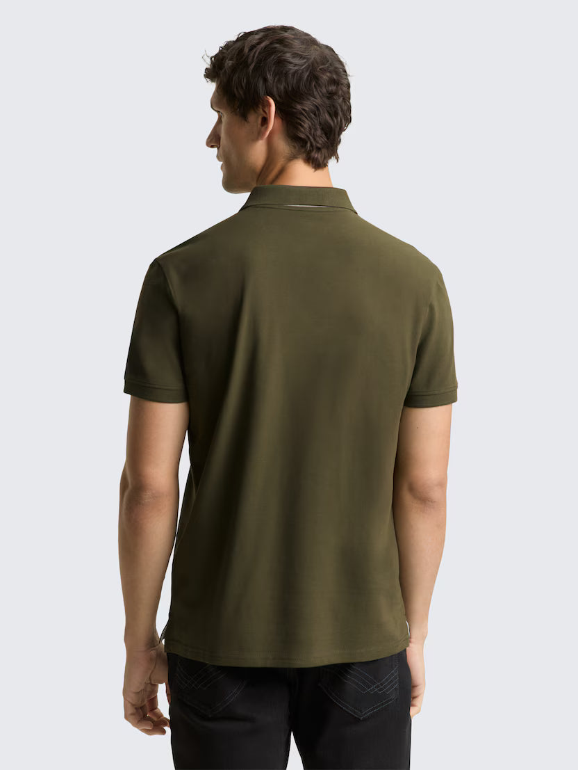 Tom Tailor Olive Short Sleeved Classic Polo With A Small Logo On The Chest